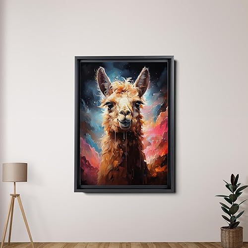 Miniatura 2 de Alpaca Canvas Wall Art for Bathroom Living Room Wall Decoration Animal Wall Painting Autumn Landscape Wall Picture Aesthetic Alpaca Wall Decor