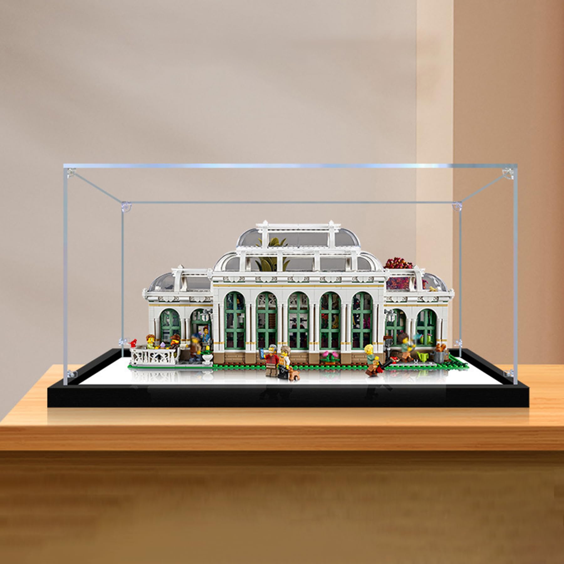 XNSHENGXAN Acrylic Display Case Compatible to Lego The Botanical Garden #21353(21.6*11.8*9.8in), Display Cases for Collectibles, Sturdy Protection for Your Collectible,Mirror Base