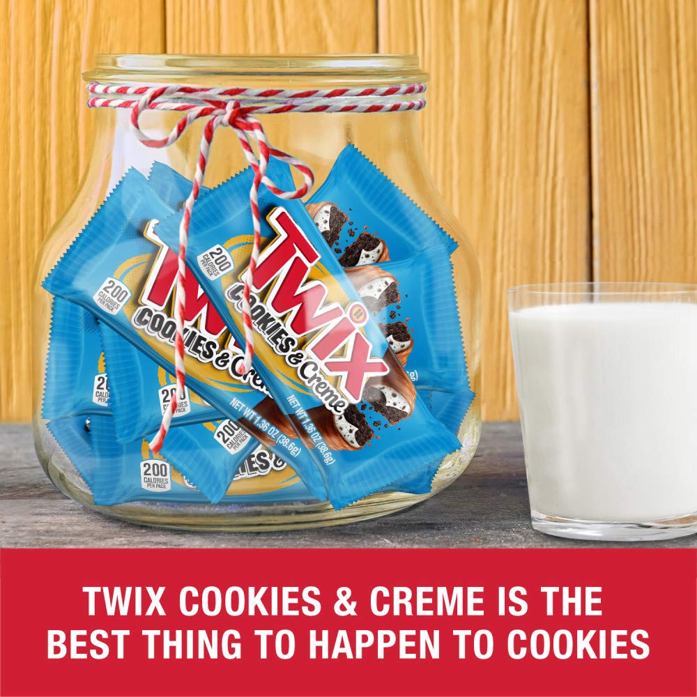 TWIX Cookies & Creme Chocolate Cookie Bar Candy, 1.36-Ounce (Pack Of 20)