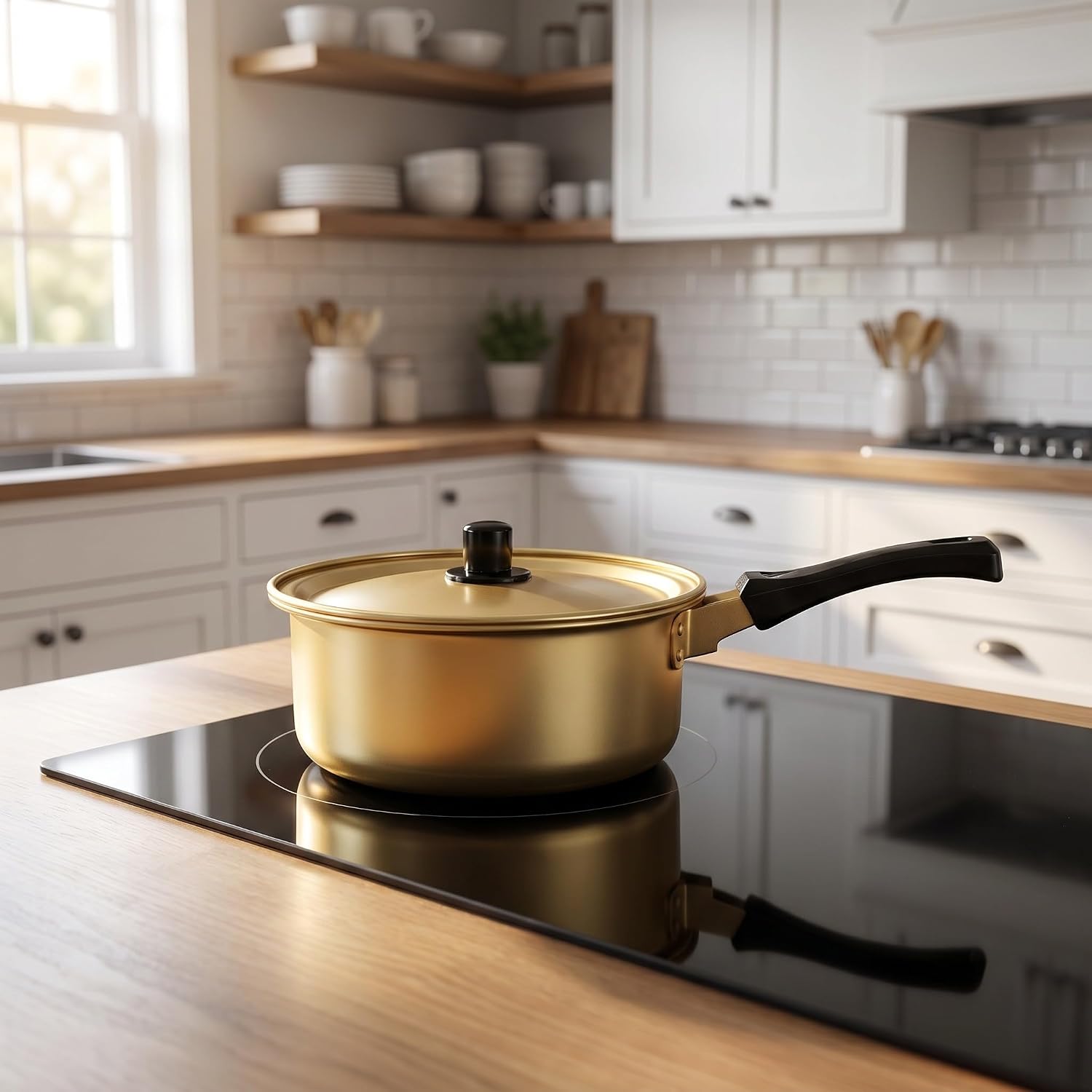 Operitacx 2pcs Korean Ramen Pot Large & Small - Lightweight Thin Aluminum Pot Stovetop Ready - Ramen Noodle Cookware for Single Serving Meals