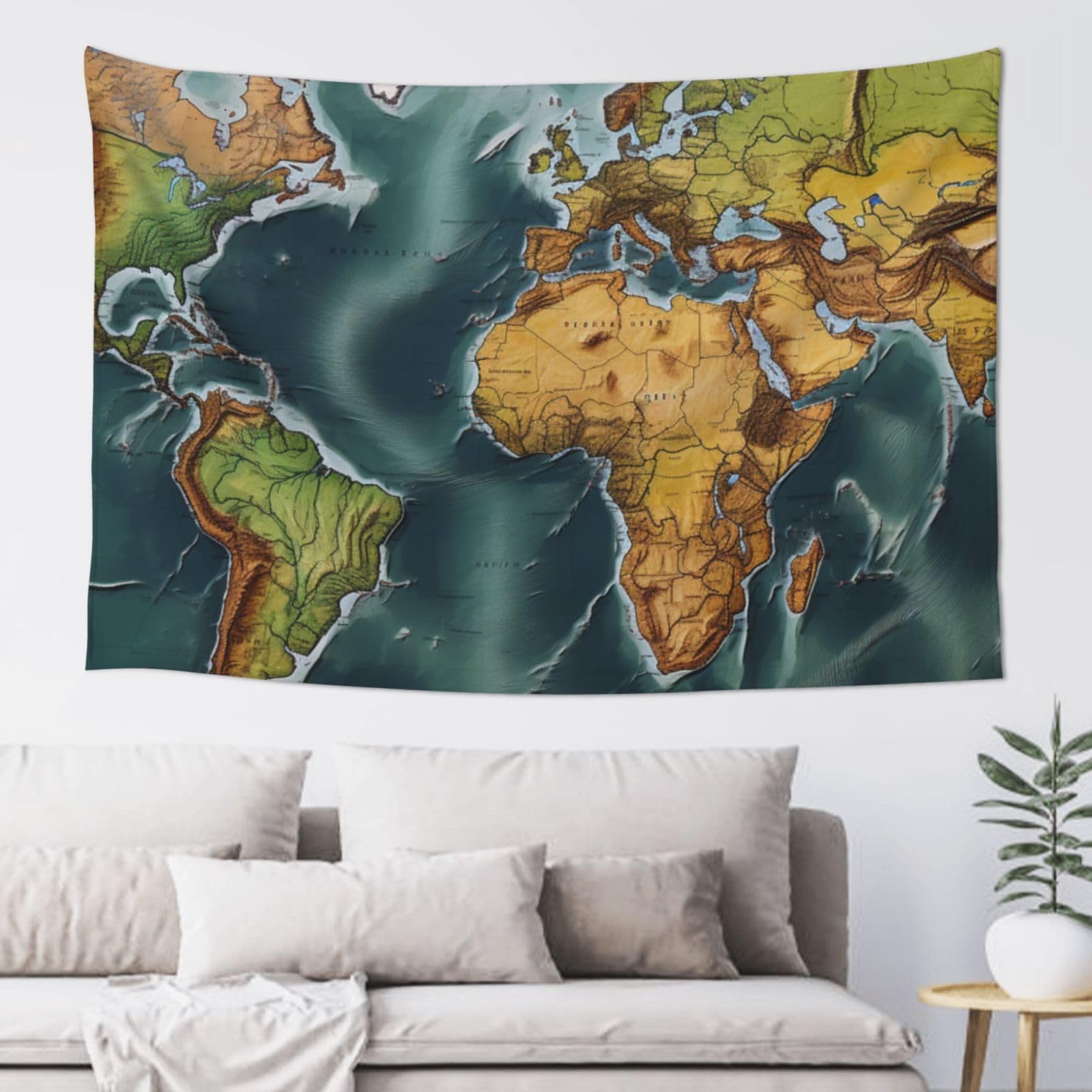 Tapestry Wide Wall Hanging Tapestries Lightweight Art Wall Blanket South america satellite image Tapestry Vintage Mural Home Decor Aesthetic Tapestries for Bedroom Dorm Living Room 60x40 Inch