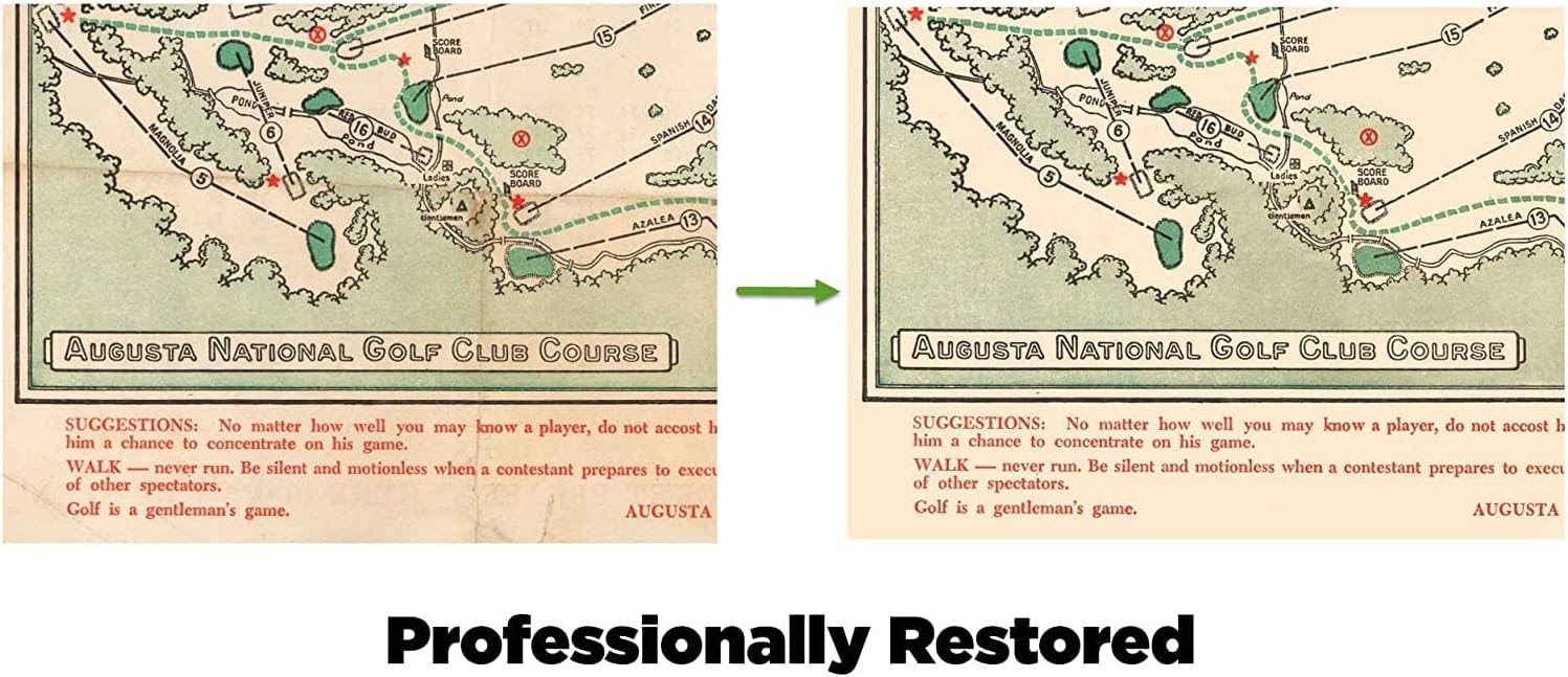 Historic Map - Augusta National Golf Club Course, 1954, Augusta National Golf Club - Vintage Wall Art (18x24 Framed) Historic Map - Augusta National Golf Club Course, 1954, Augusta National Golf Club - Vintage Wall Art (18x24 Framed)