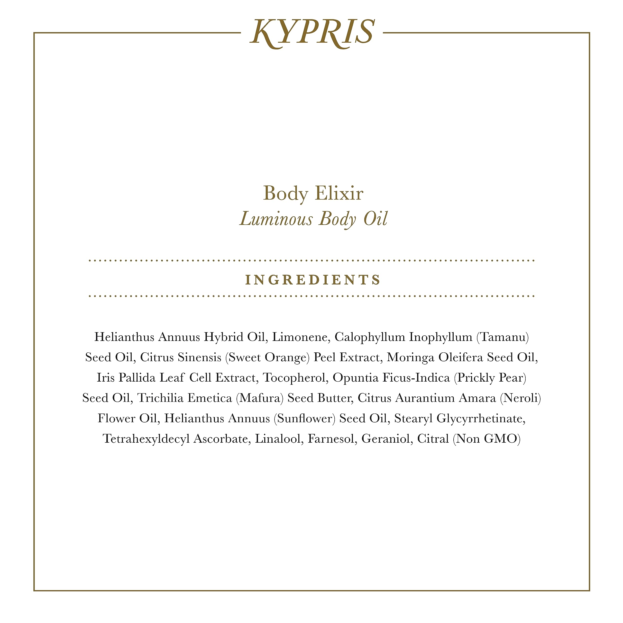 KYPRIS Body Elixir Inflorescence Moisturizes