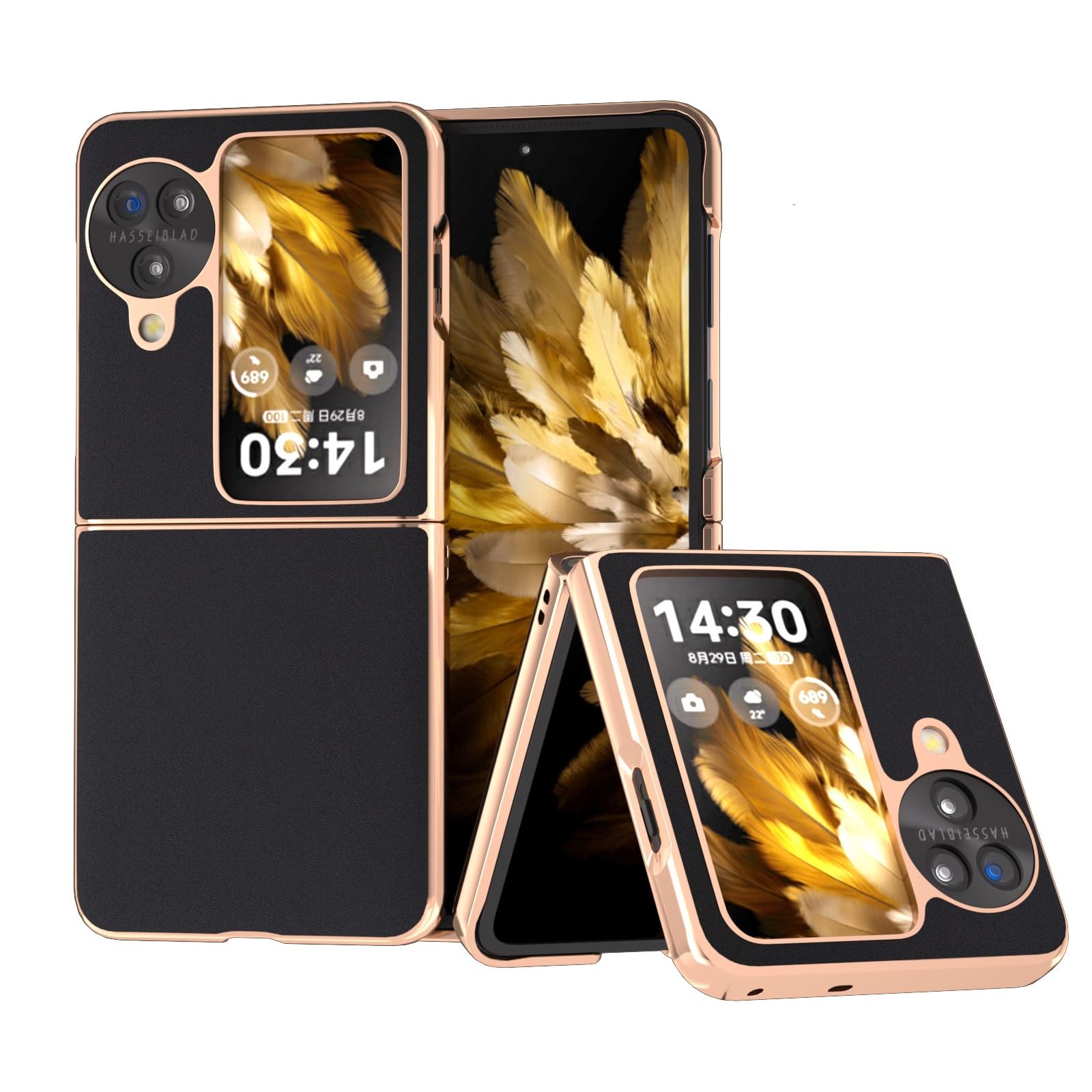 Étui en cuir véritable pour OPPO Find N3 Flip coque luxe chic - 7