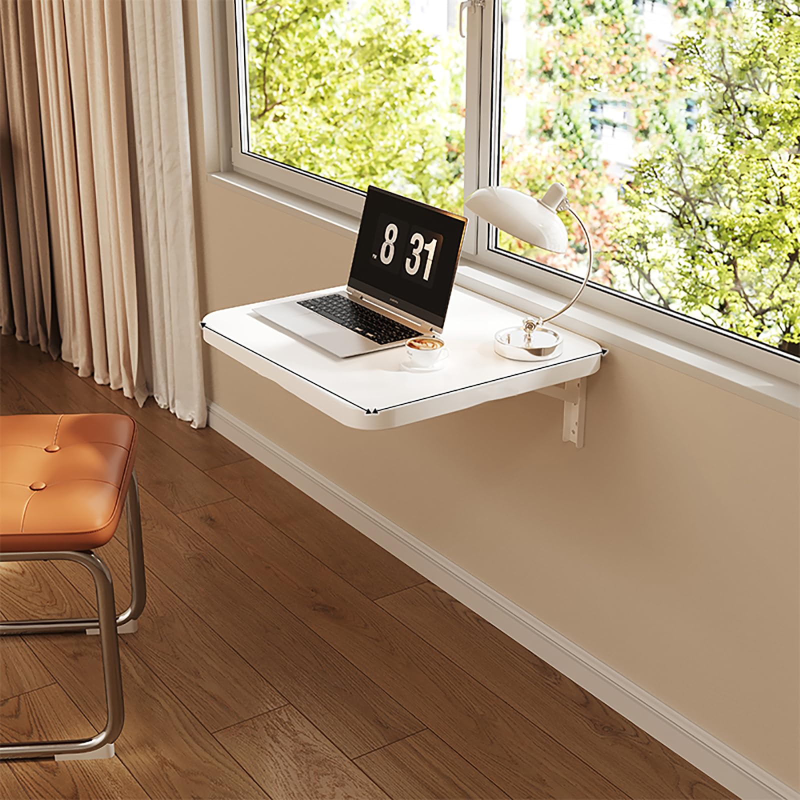 Bureau mural pliable pour petit espace de télétravail à la maison
