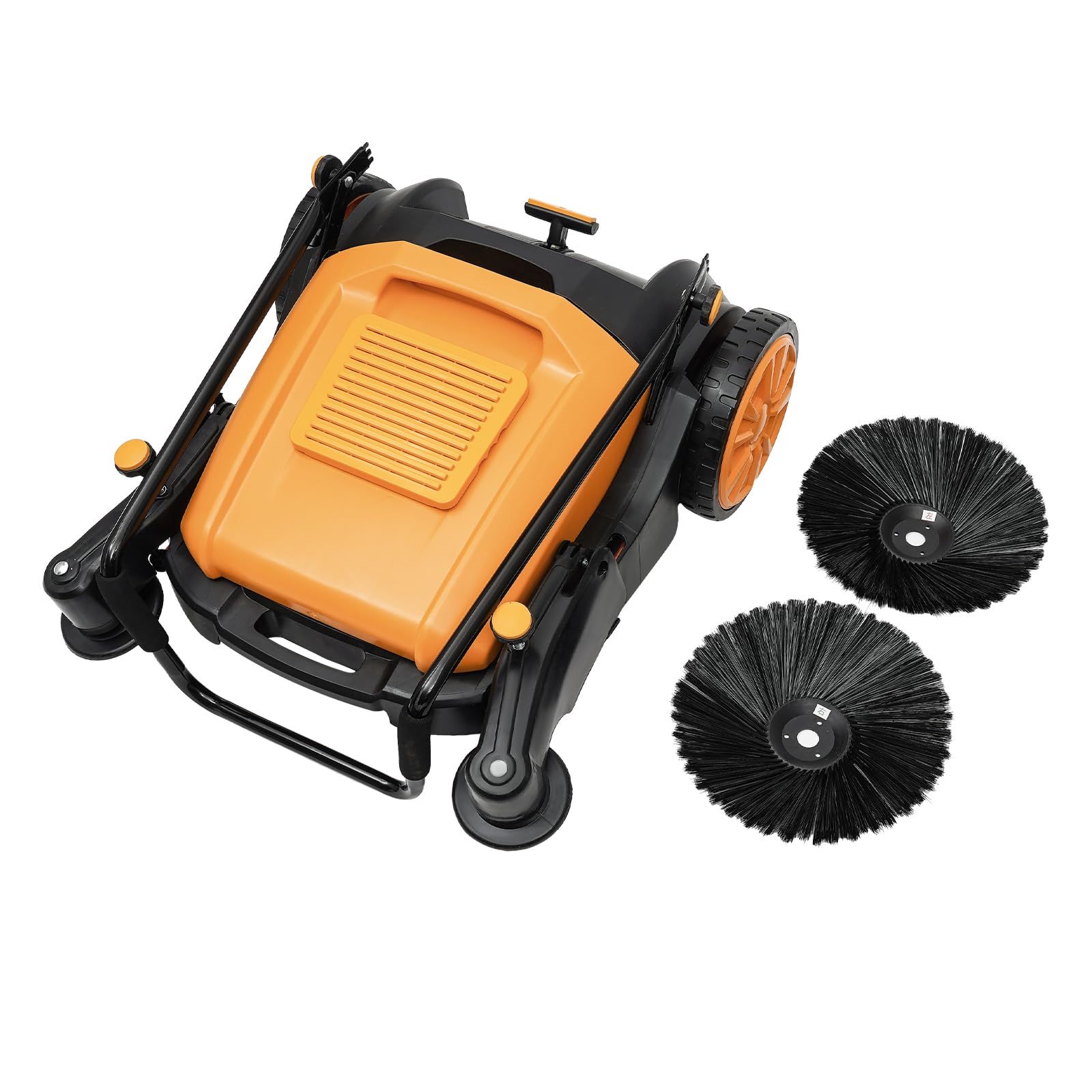 Walk Behind Manual Push Floor Sweeper, 14.53 Gallon Capacity 41