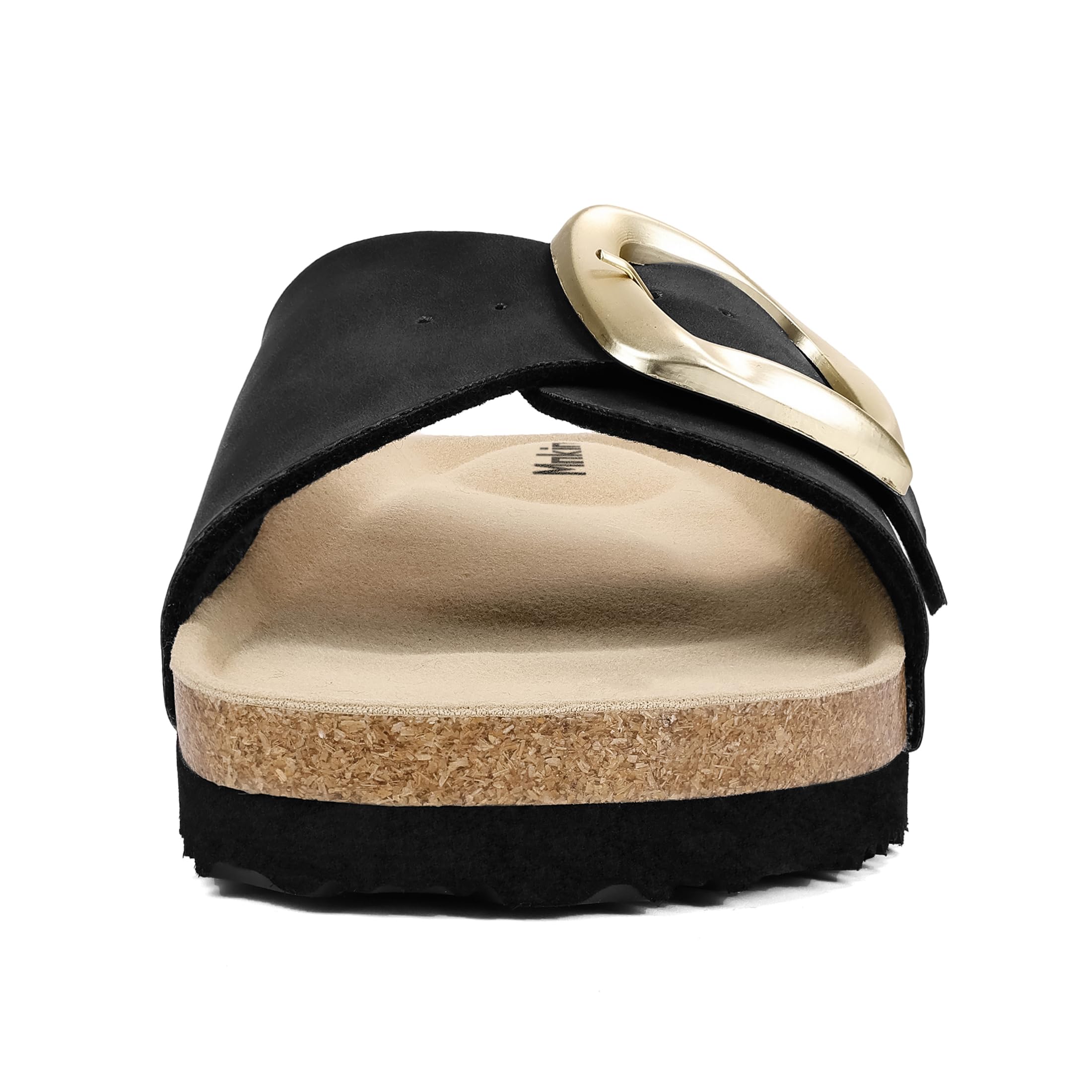 Sandales Femme Été Mules Semelle Intérieure en Liège Sandales en Daim Boucle Réglable Bout Ouvert Chaussure Piscine Plage