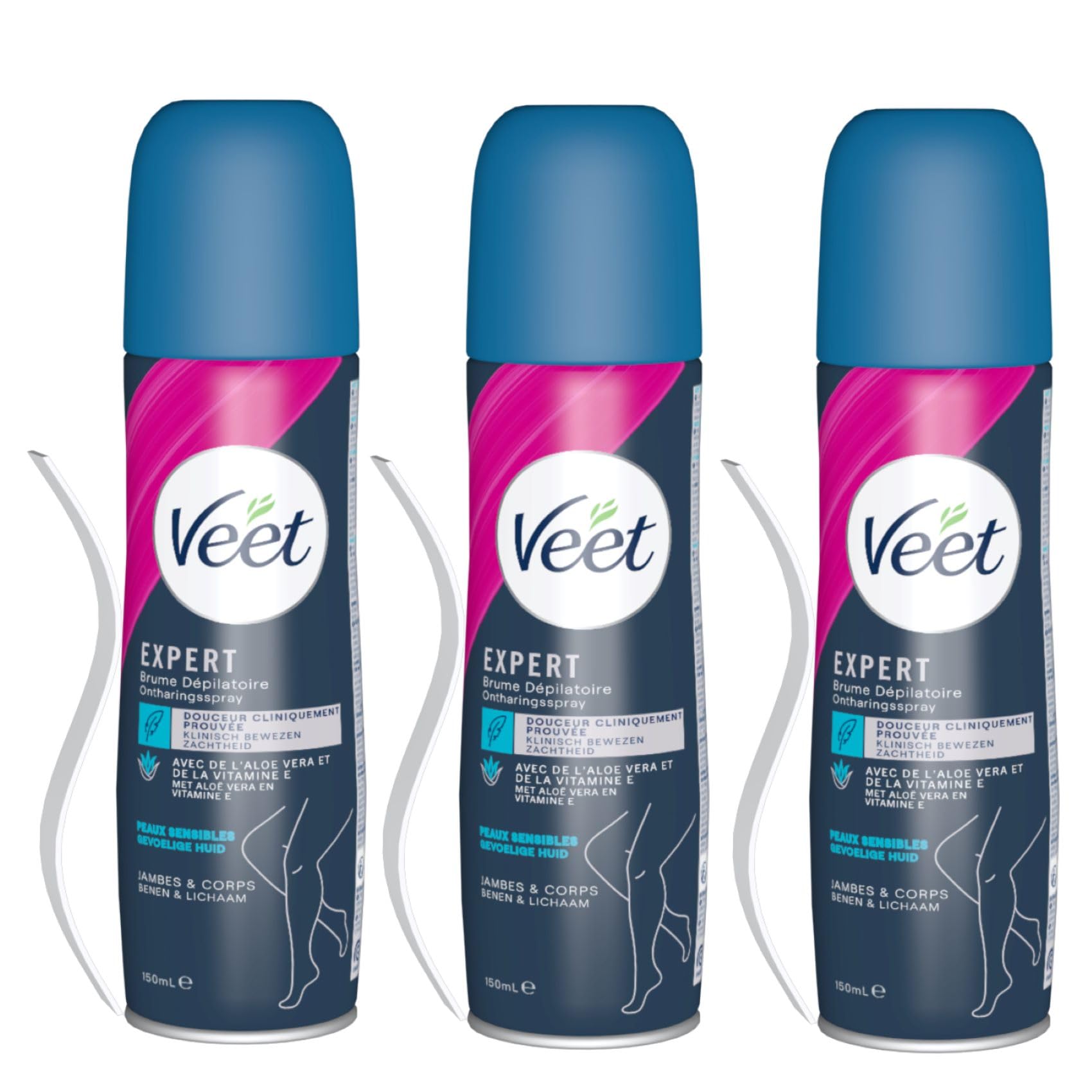 Veet Spray de depilación – Piel sensible – 150 ml (450 ml)