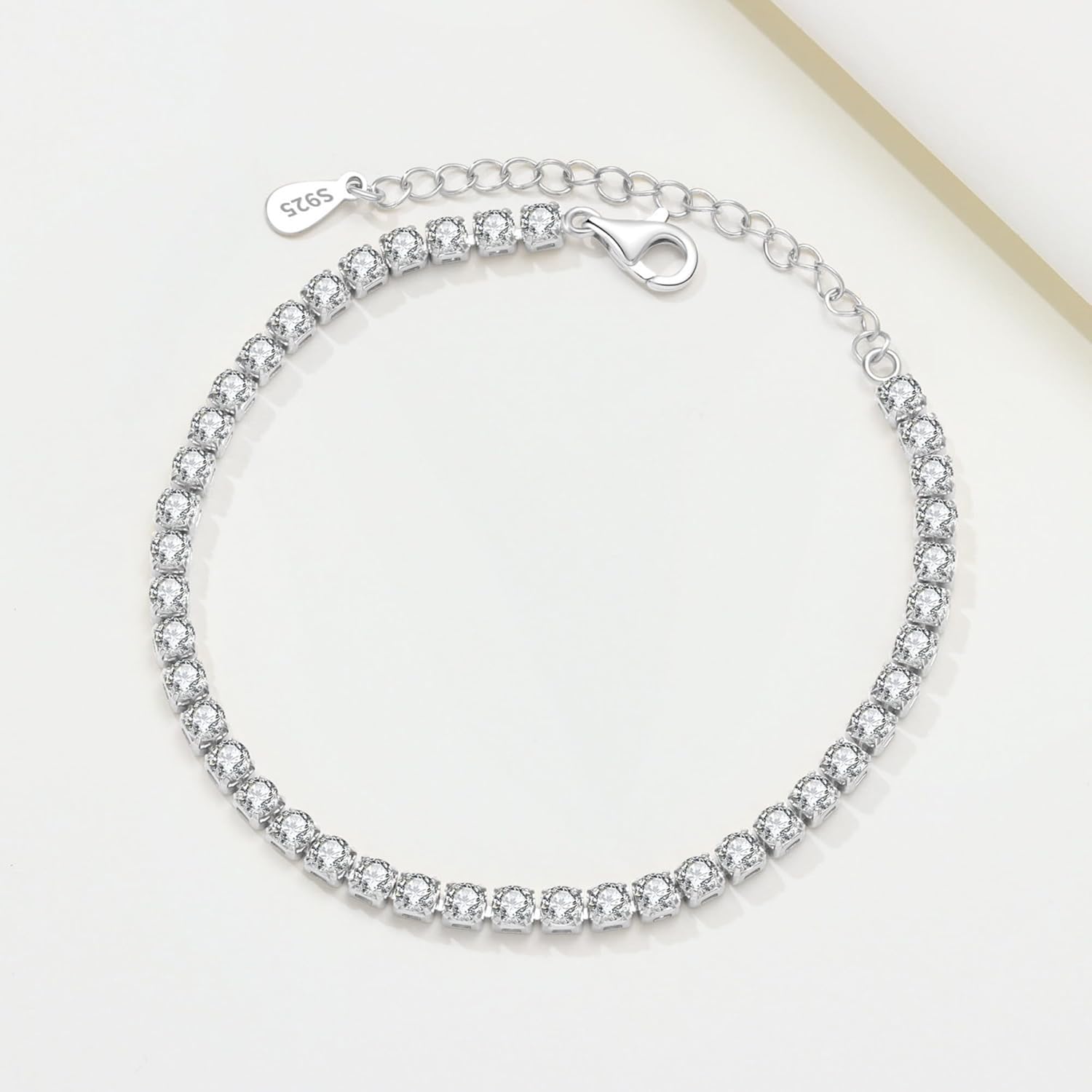 925 Sterling Silver Bracelet for Women,Silver Bracelet Chain Presents for Sister Daughter and Friend, Women's Jewelry for the Daily Occasion (Silvery | Tennis Chain) - Image 2