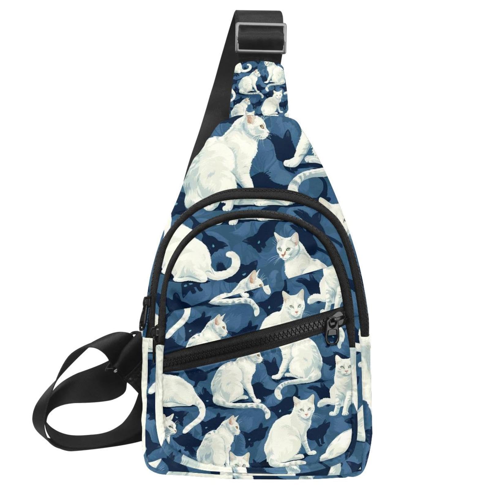 Mochila de gato con correa ajustable y diseño multicolor 7