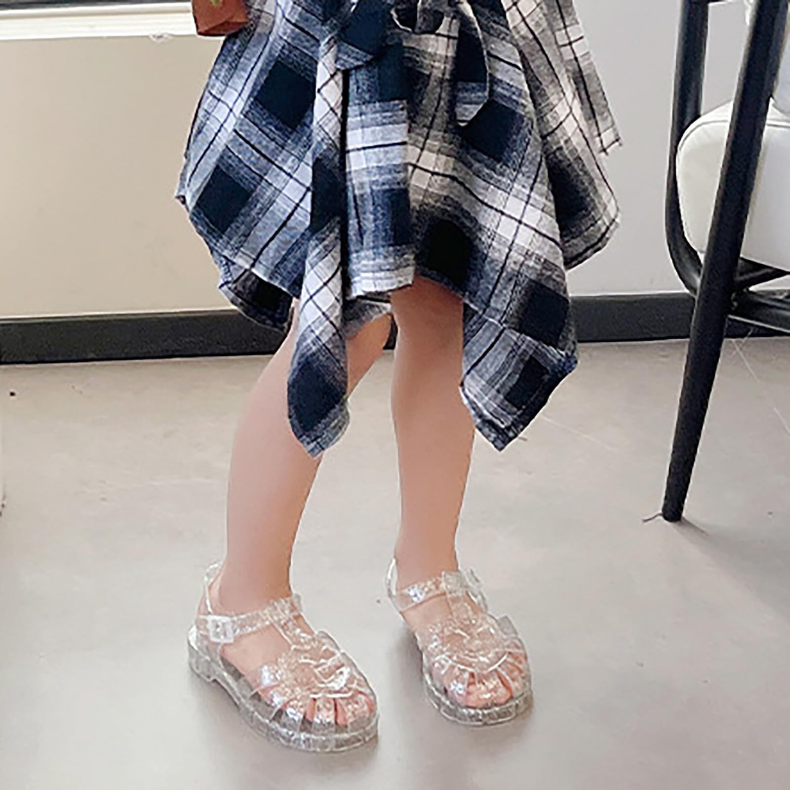 MMRTDJDR Generisch Dziewczę ły Maluch Oddychają buty w stylu casual z odkrytymi palcami do codziennych zabaw na świeżym powietrzu Letnie modne buty wiosenne, białe, 1/1,5 UK