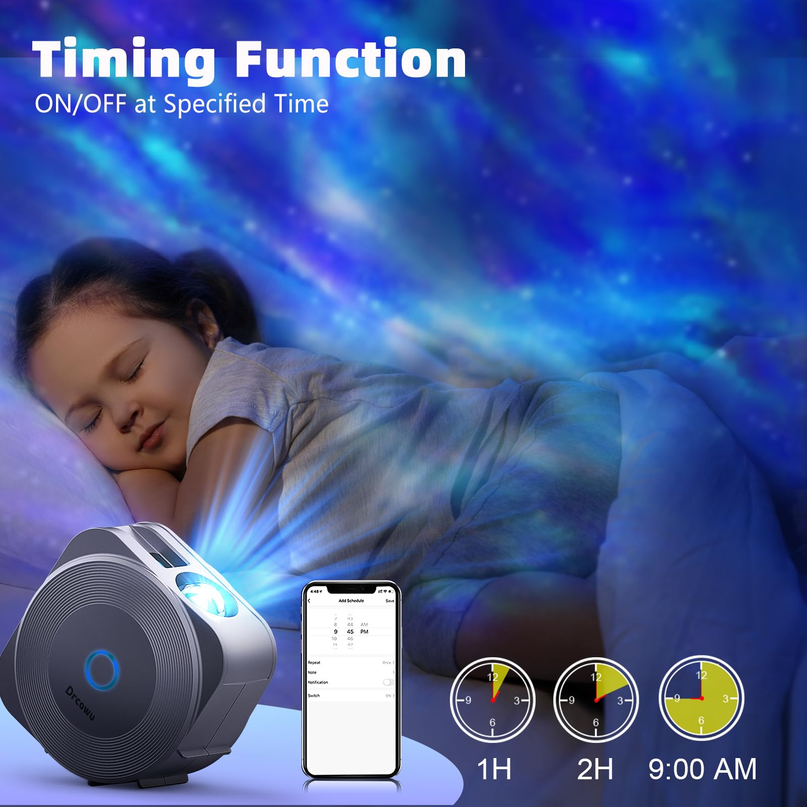 LED Sternenhimmel Projektor, Galaxy Star Projector Kinder Erwachs mit App/RG Dimming/Timer/WiFi Stimmenkontrolle, Lampe Projektor für Dekoration Party Schlafzimmer Heimkino, [Energieklasse G]