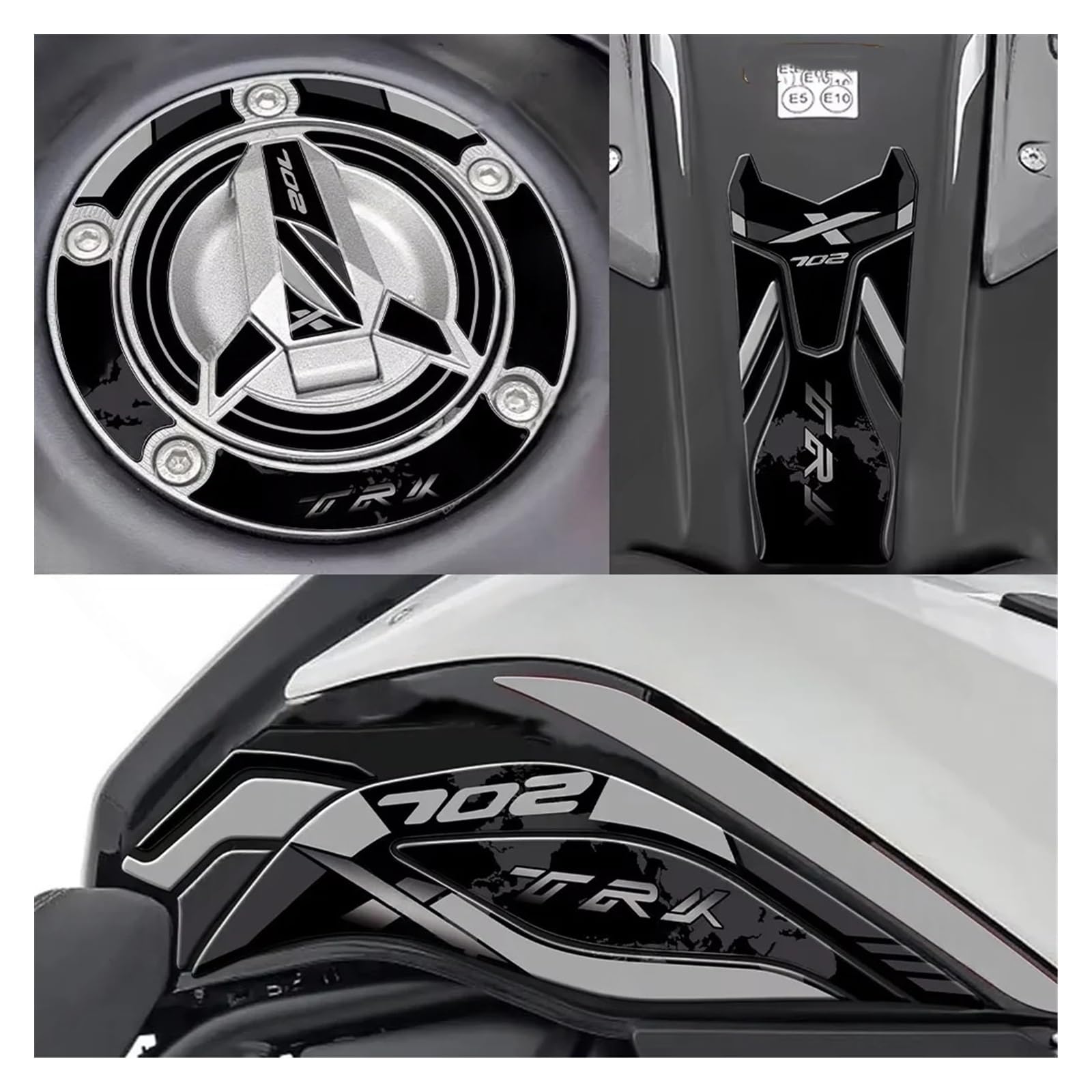Protège réservoir Moto Kit De Protection pour TRK702X TRK 702x, Résistant Aux Rayures, Autocollants pour Tampons De Réservoir, Accessoires Universels Génériques De Remplacement