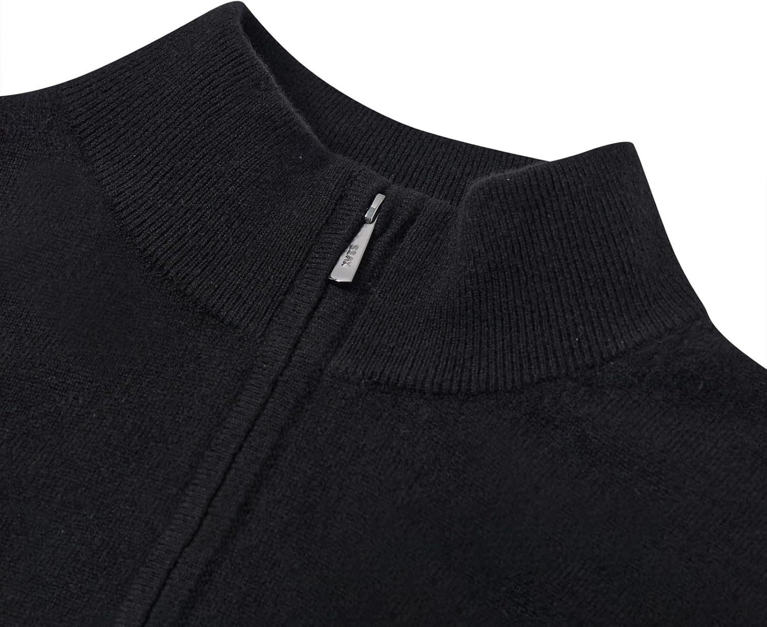 KVSS Men's Mock Neck 100% Pure Cashmere Cardigan Vest, Sleeveless Zip Up Sweaters from Inner Mongolia for Mens with Pockets