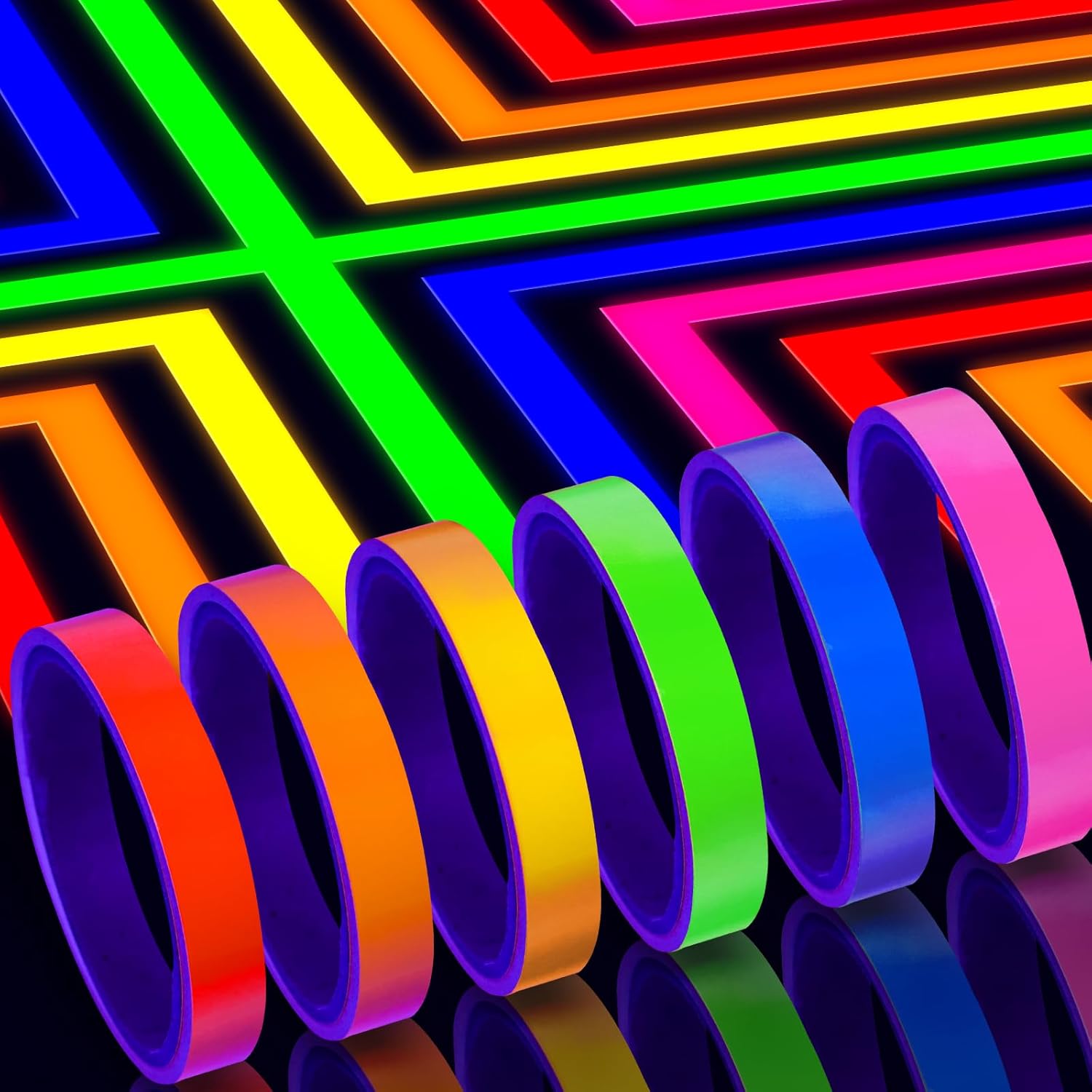 Whaline 6 Roll Glow in The Dark Tape Bright Neon Colors Luminous