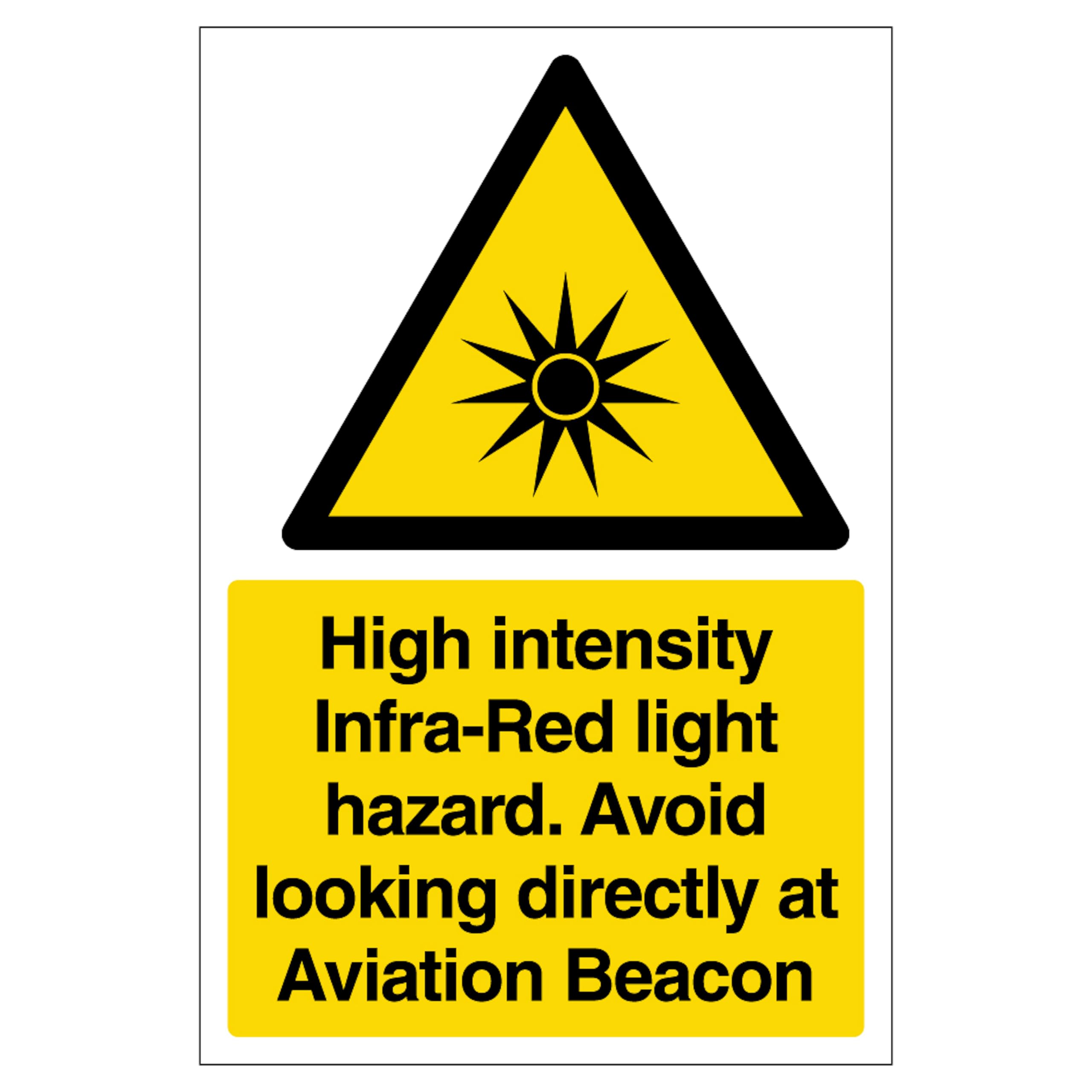 High intensity Infra-Red light hazard - portrait 200 x 300mm - 3mm Aluminium Composite