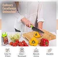 Vista 2 de Tabla de cortar de bambú de grano pequeño Profesional, bloque de carnicero Pies de goma antideslizantes
