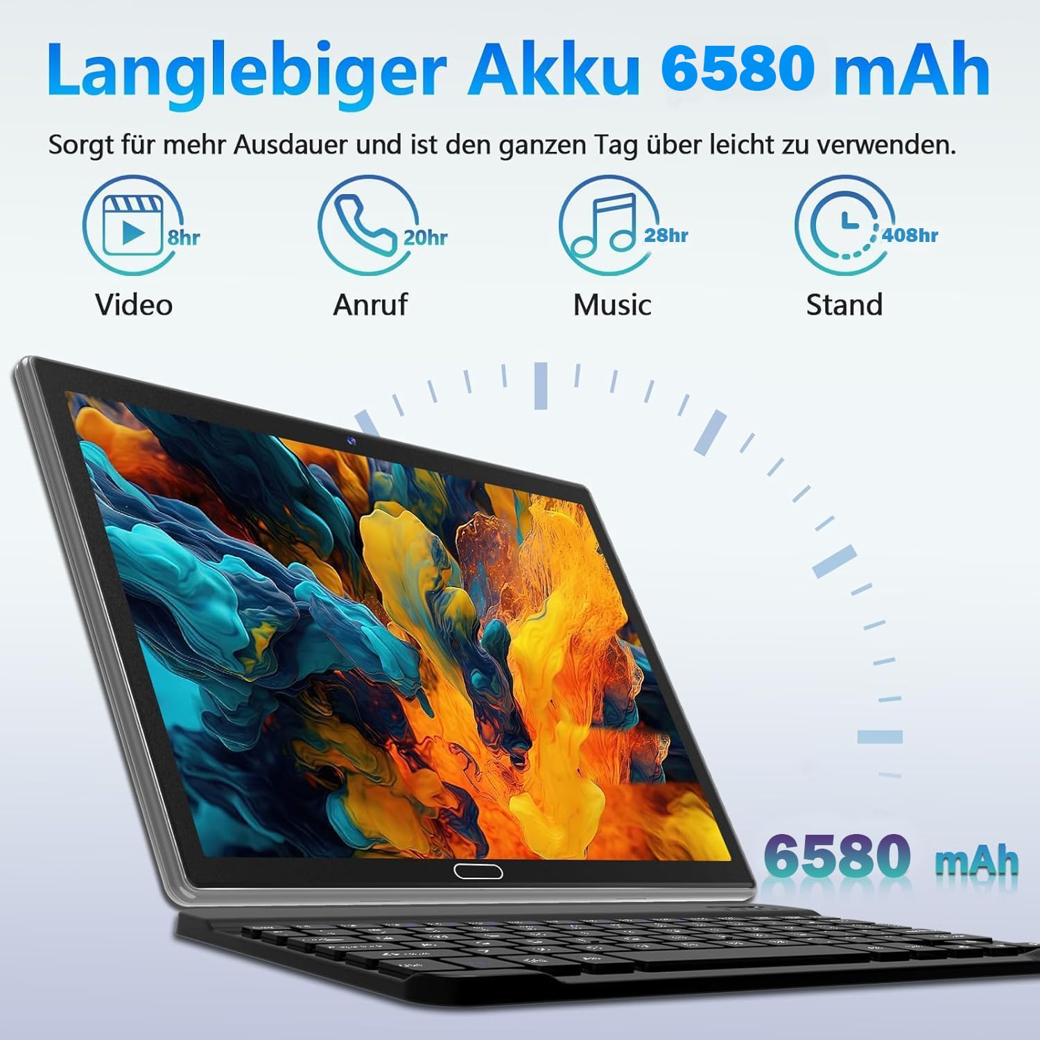 Tablet 10 Pollici Tablet con Sim Slot 4G LTE Tablet con Tastiera e Penna Tablet in offerta 64GB ROM 512GBTF Android 13 Tablet PC, Octa-Core/13MP /1080PFHD/6000mAh, GPS Bluetooth WiFi GPS OTG, Nero
