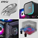 MSI MAG CORELIQUID A13 240 AIO CPU Liquid Cooler - Full CPU Coverage, Improved Water Channel Design, Minimalism Meets Illumination, CycloBlade 7, Split-Flow Radiator, Rifle Bearing Fans gallery image