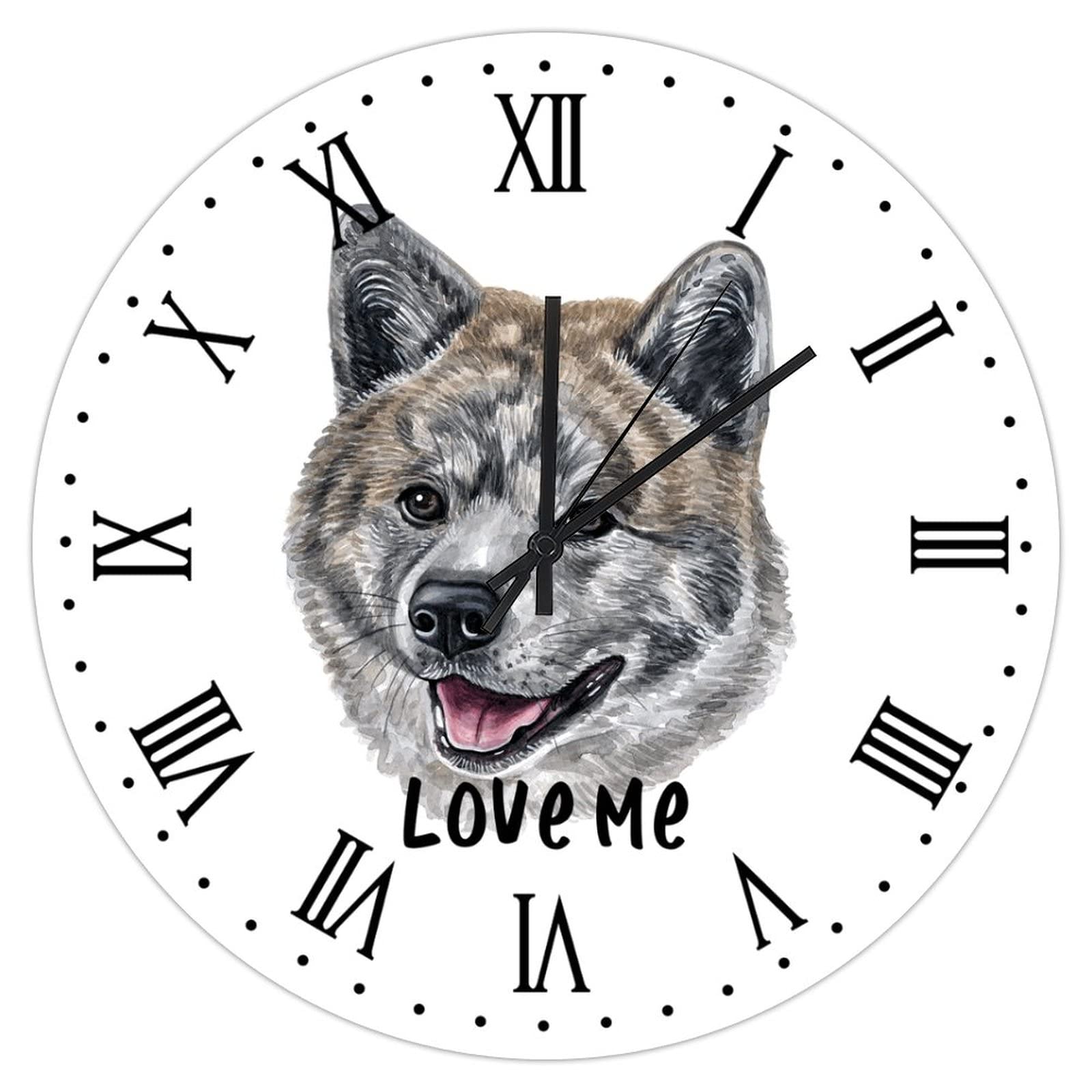 Akita Dog horloge murale en bois pour sublimer la déco de votre salon