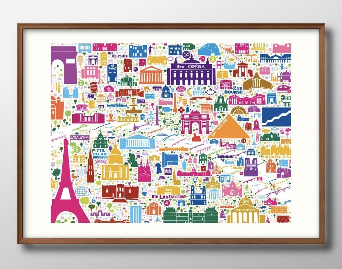 Amazon.co.jp: フランス パリ マップ 地図 観光 A3 サイズ おしゃれ