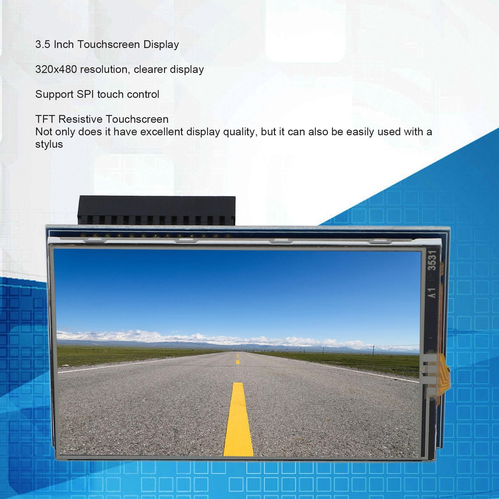 3.5 Inch Touchscreen Display LCD, Clear Visuals, SPI Touch Control, for Pi Zero 2W 3B 4B with, TFT Resistive, XPT2046, 65K Color Display