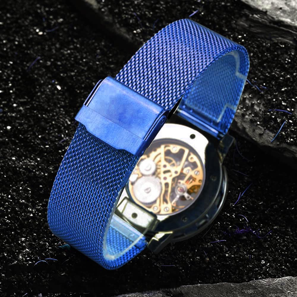 Herren Skelett Mechanische Armbanduhr Automatik Mechanische Uhren Keine Batterie Edelstahl Metall Uhren für Herren