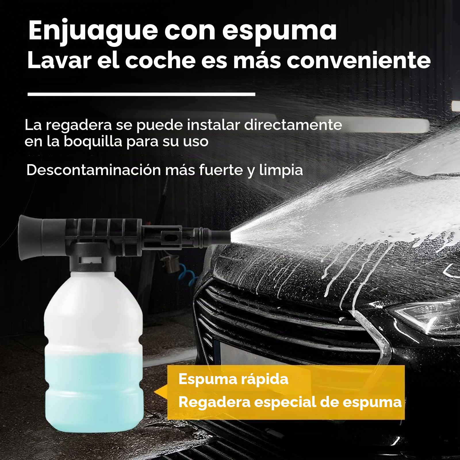 Limpiador de alta presión a batería, Max 200 bar con 15000 mah baterías, pulverizador de espuma, 6 en 1 multiuso boquilla y 180 ° boquilla giratoria para limpieza y riego