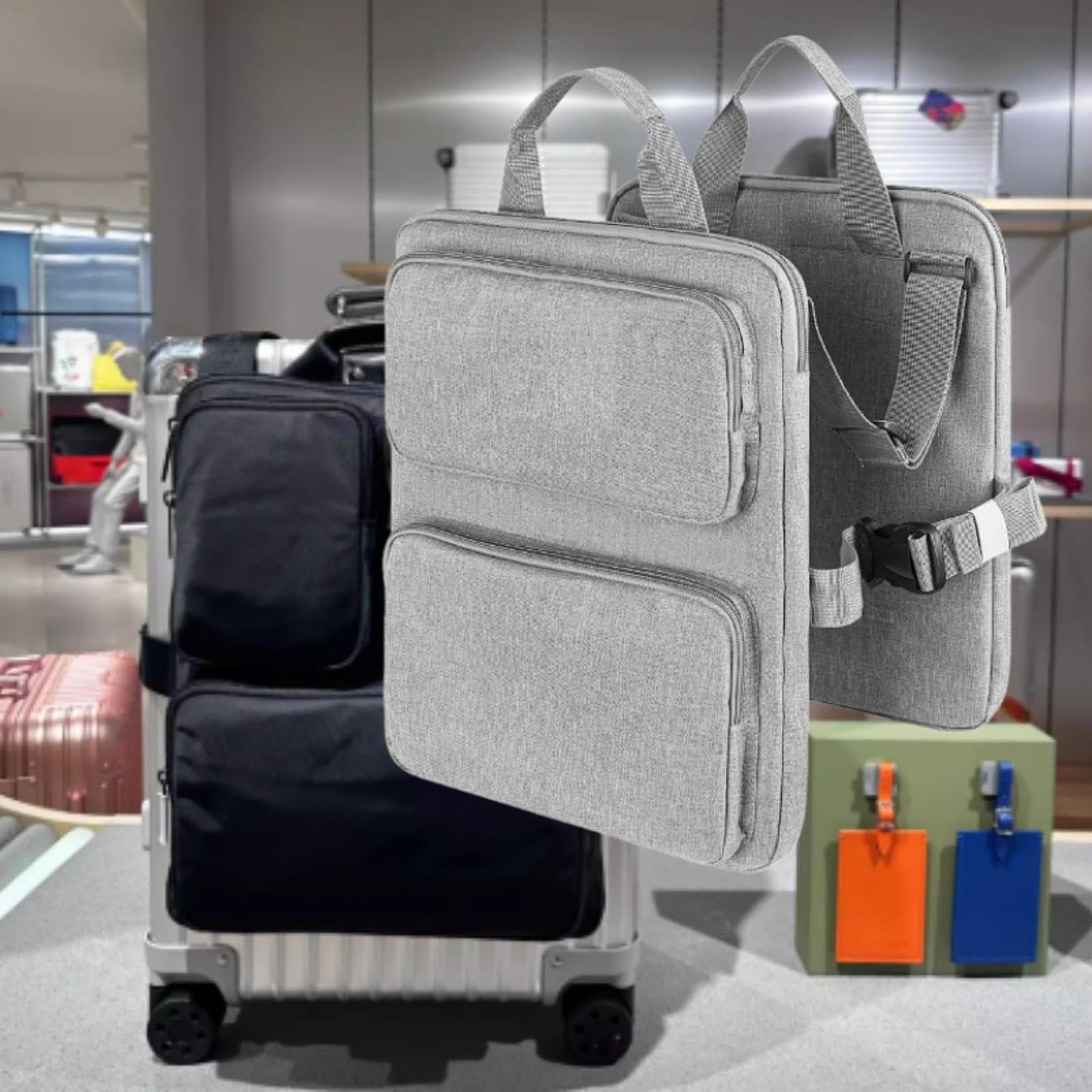 predolo Organizzatore per bagagli per o valigia, borsa per accessori da viaggio con tasche portaoggetti per vacanze all'aperto, Grigio