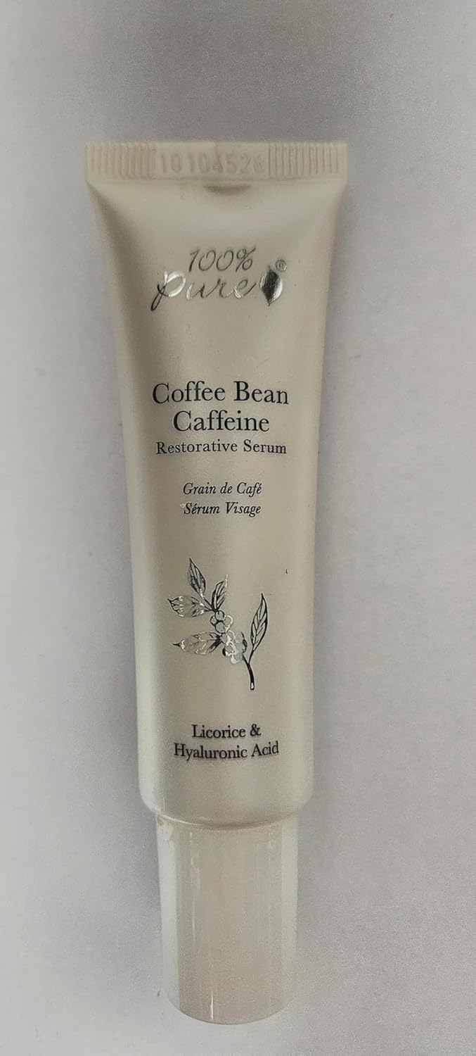 100% PURE Coffee Bean Face Serum EGCG, Licorice Root & Hyaluronic Acid Drops - Tighten, Brighten & Protect Daily Liquid Caffeine For Faded Skin - Ultimate Glow Skincare for Women & Men - 1 fl oz