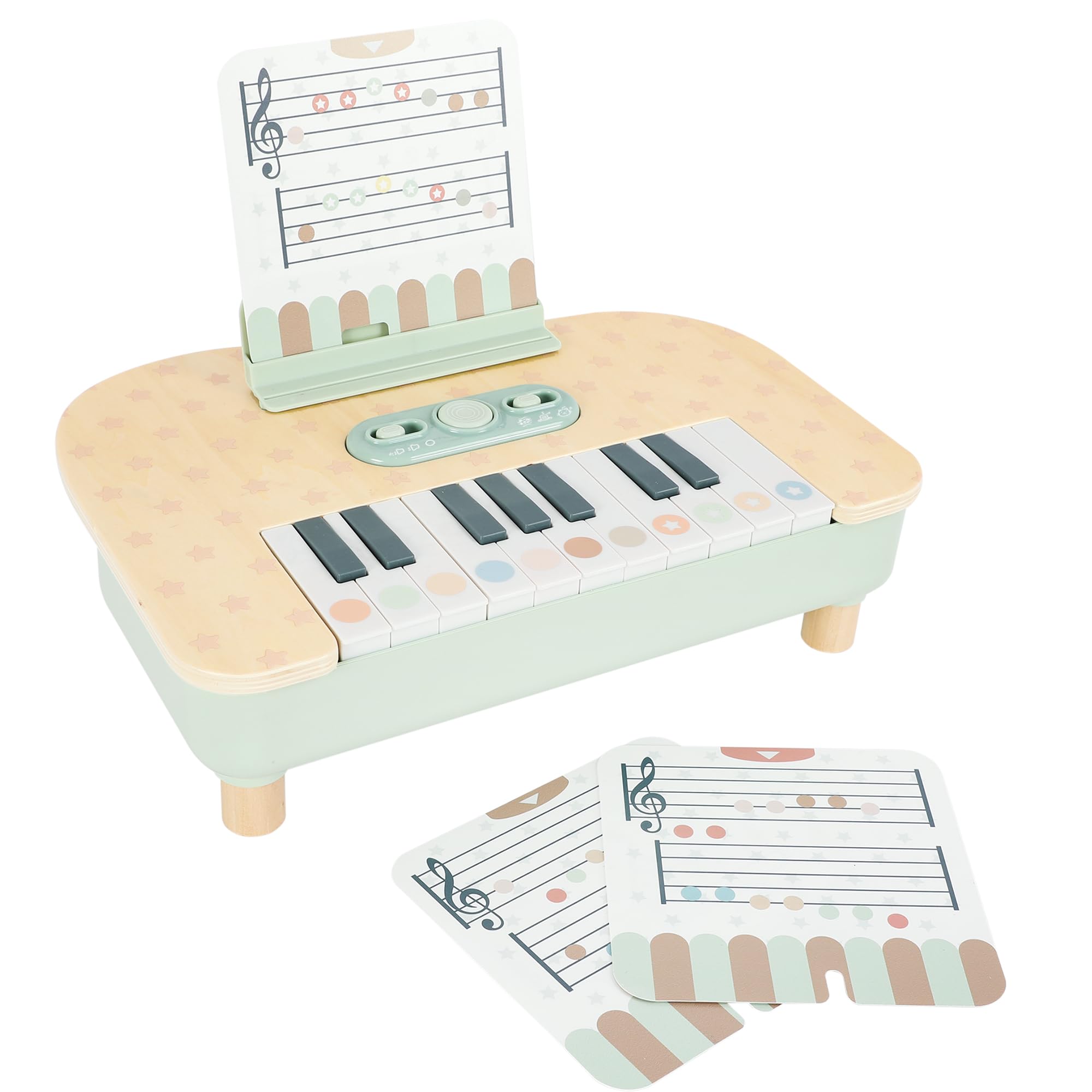 Holz Kinderklavier 18 Tasten Digital, Musikspielzeug für Kleinkinder ab 2 Jahren, Montessori Lernspielzeug Musikinstrument, Geschenk für Jungen und Mädchen