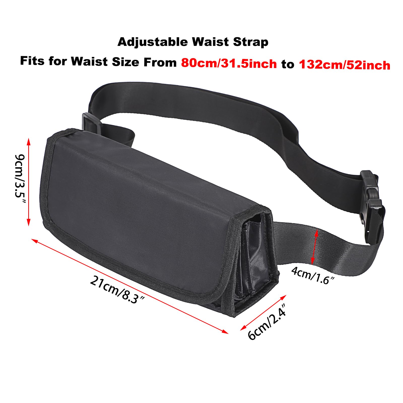 Porte-Monnaie Euro Sac de Rangement de Pièces avec Ceinture de Transport Noir