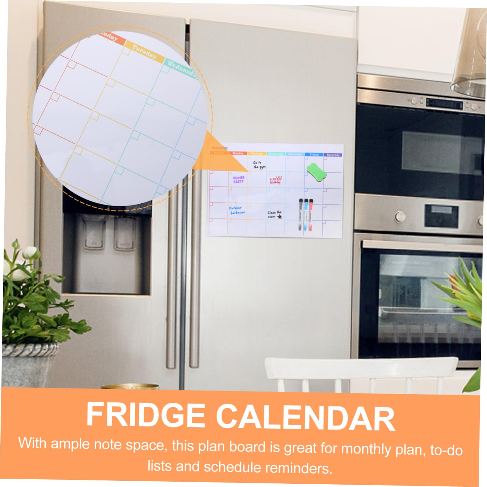 Calendario Mensile Magnetico da Frigo Cancellabile a Secco