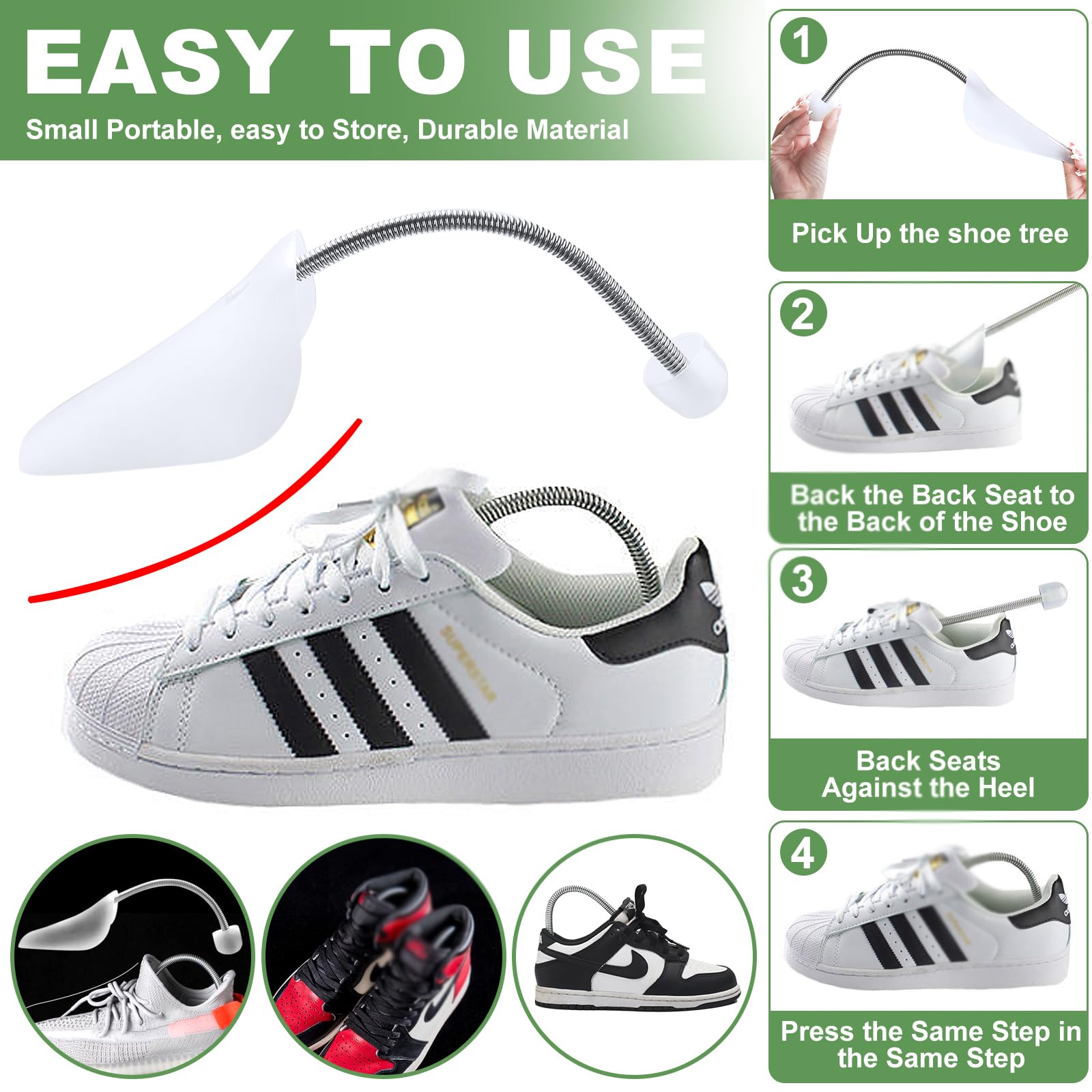 JOTOL 9 Pares De Hormas Para Zapatos Hombre,Ensanchador De Zapatos,Hormas De Plástico,Horma Zapatos Eu La Talla 38-45,Justable Longitud,Transparente - 5
