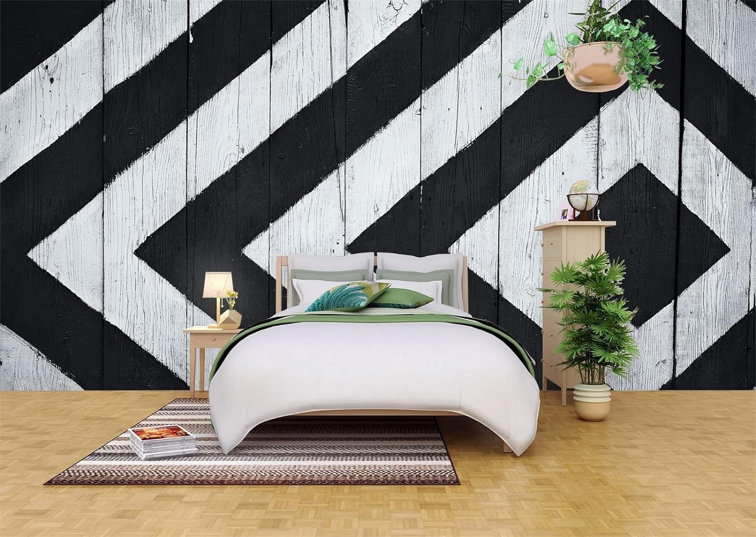 Papier peint pelable autocollant à rayures géométriques art mural adhésif pour décoration maison
