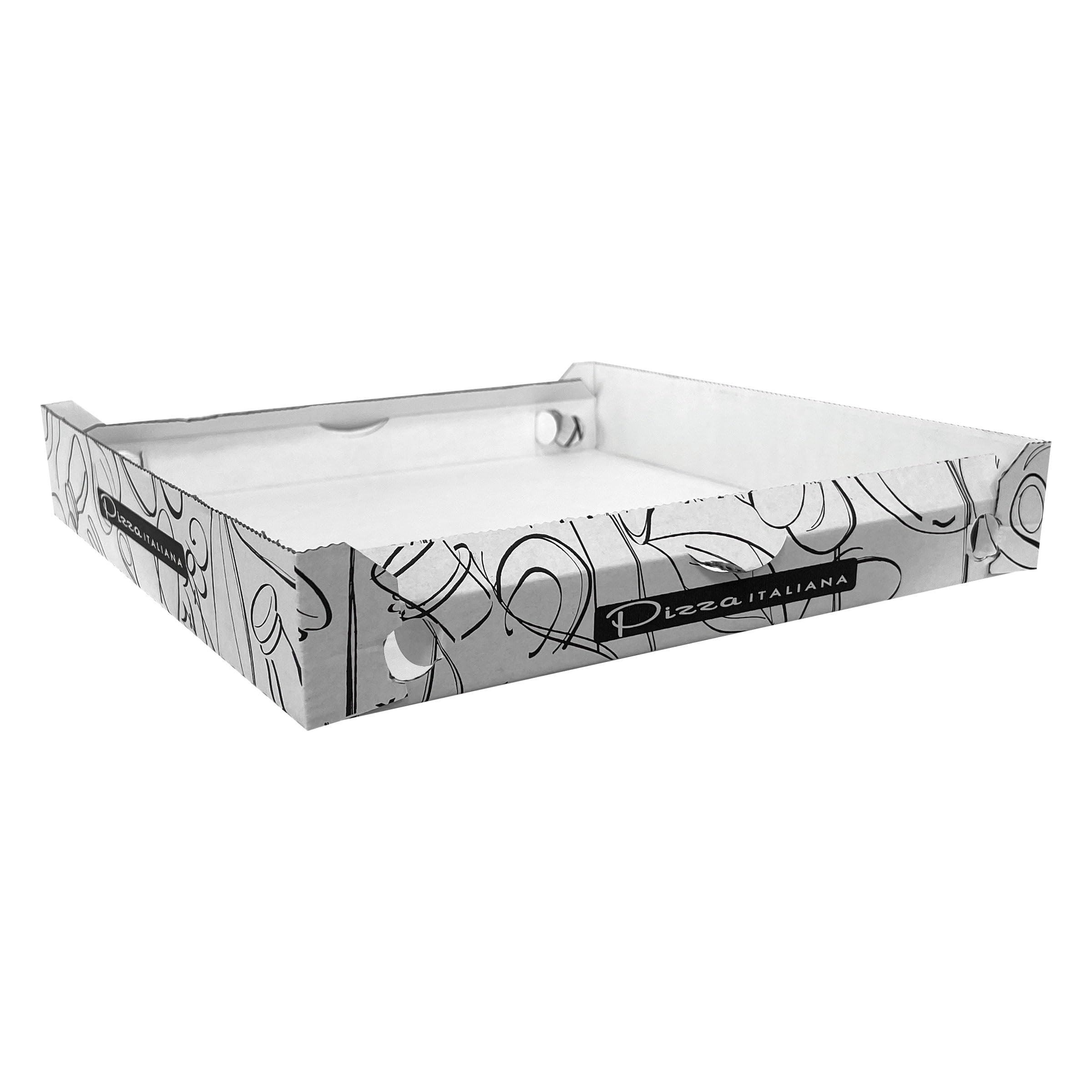 SHOBI Scatola Pizza 33x33 h 3,5 cm Idonea al Contatto con Alimenti Cartone Pizza per Asporto 100 Cubo