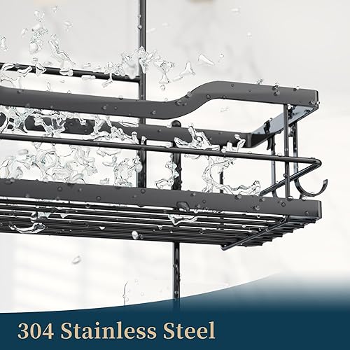 Miniatura 2 de Consumest Organizador de ducha sobre la puerta, organizador de ducha de 3 niveles para colgar con soportes para jabón, estantes de ducha de gran