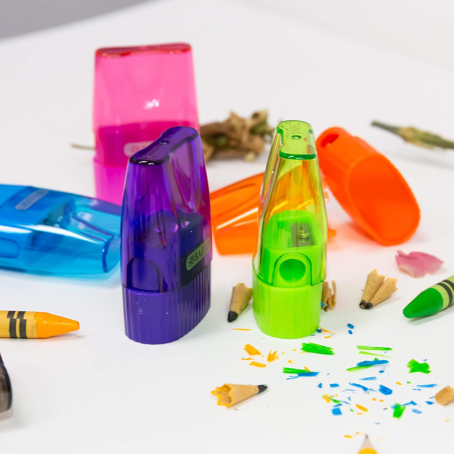 BAZIC Products Pencil Sharpener Single Hole Blade, Standard Size Pencils Crayon, Square One Blades Sharpeners for Office School, 144-Packs