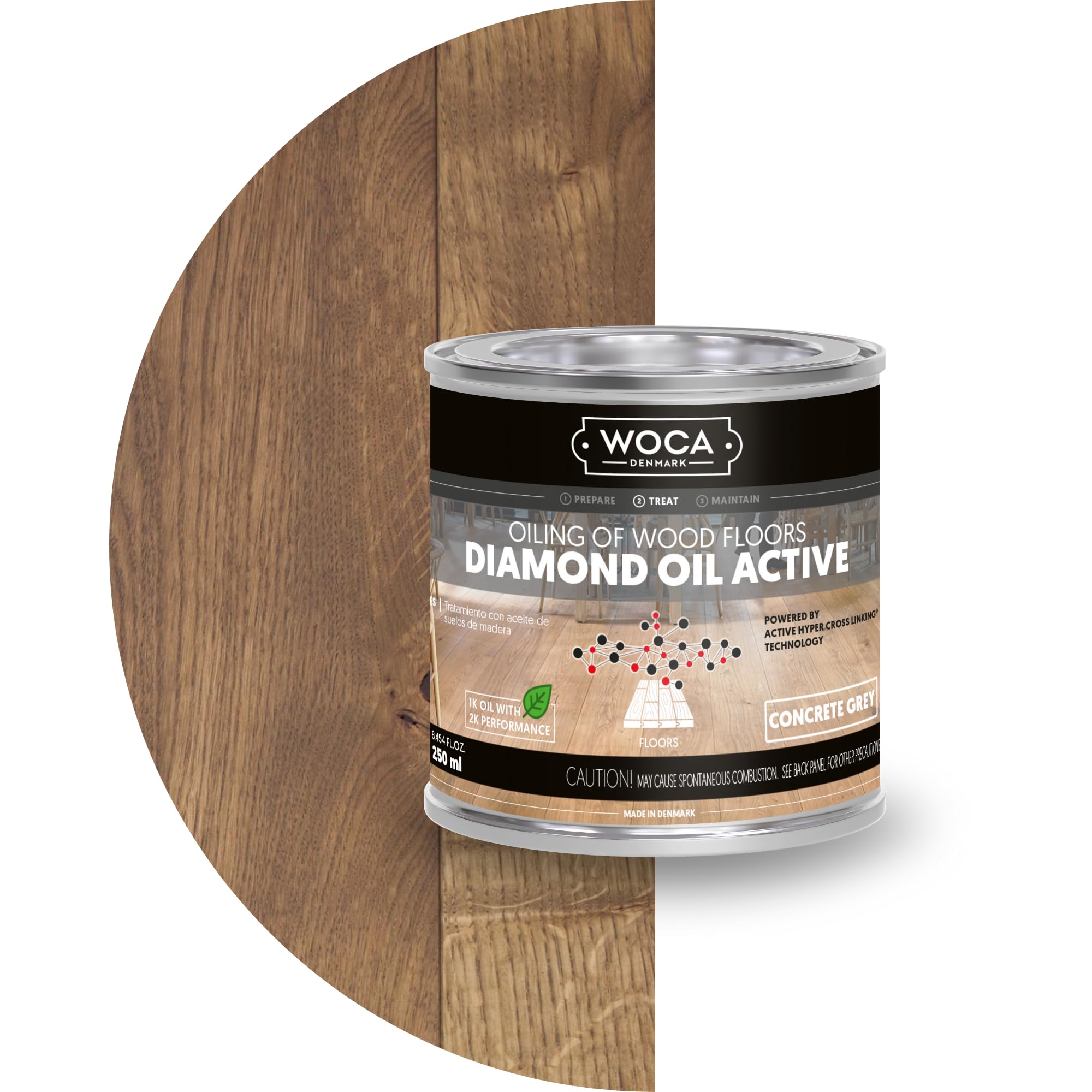 WOCA Denmark Diamond Oil Active (Concrete Grey, 8.5oz) – Extremely