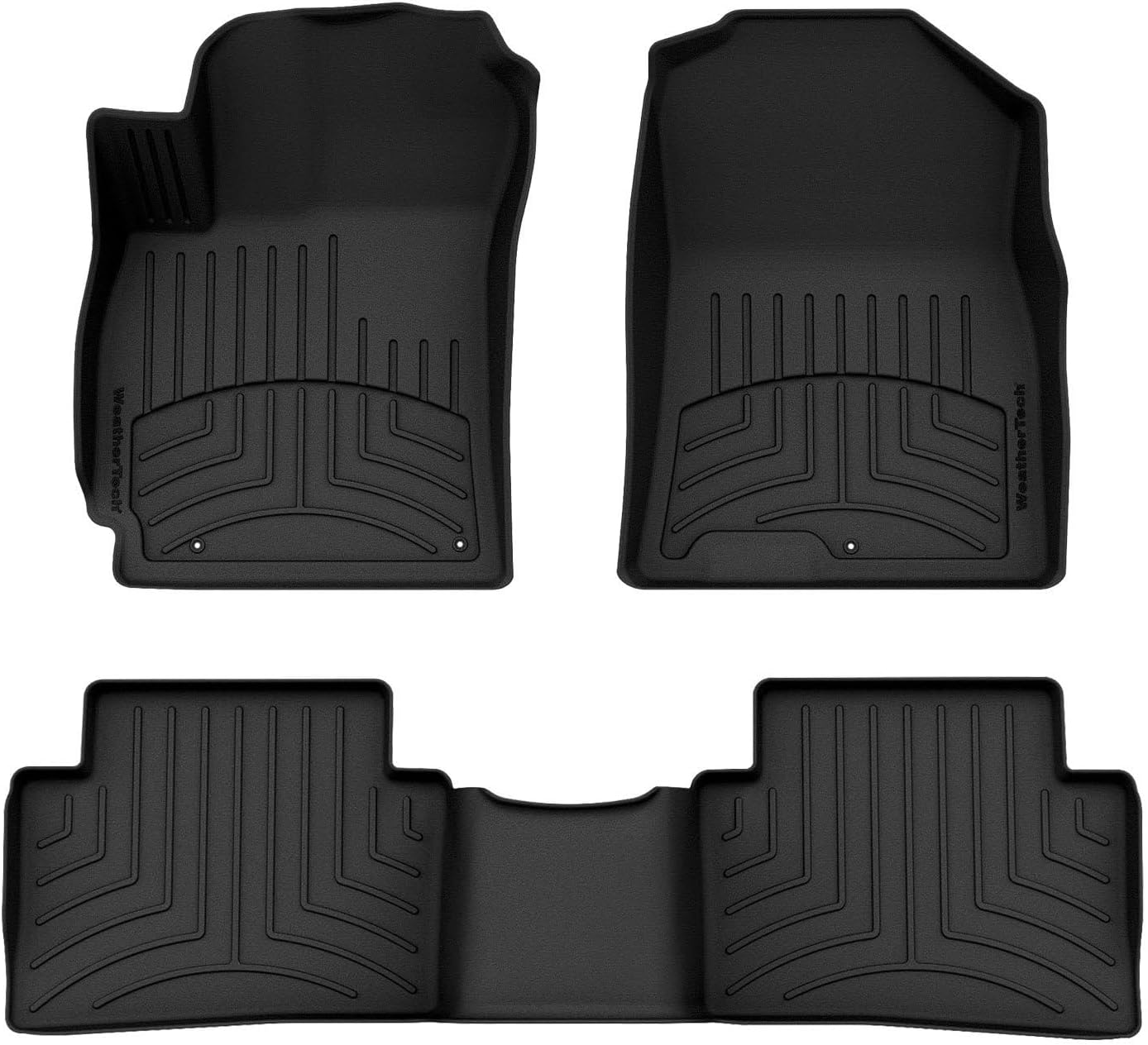 WeatherTech FloorLiner HP Custom Fit Floor Mats for Hyundai Kona, Kona N 1st & 2nd Row (441413-1-2IM), Black