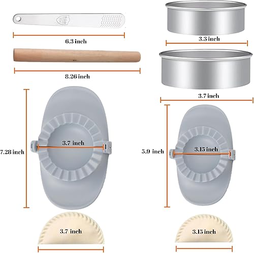 Miniatura 6 de Empanada Maker - Máquina para hacer albóndigas, juego de moldes manuales para albóndigas con cuchara de llenado y rodillo, 4 pulgadas3 pulgadas para