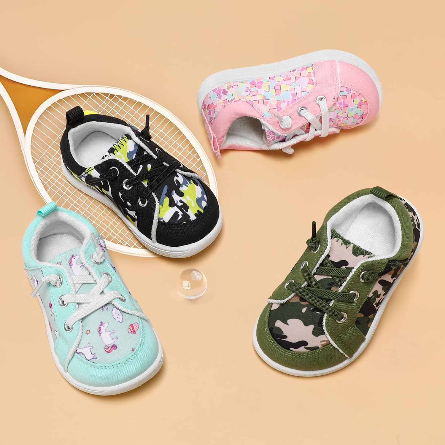 STQ KIDS Toddler Wide Toe Box Barefoot Shoes: Boys Tennis Sneakers, First Walking Shoes, Flex Comfort Outdoor