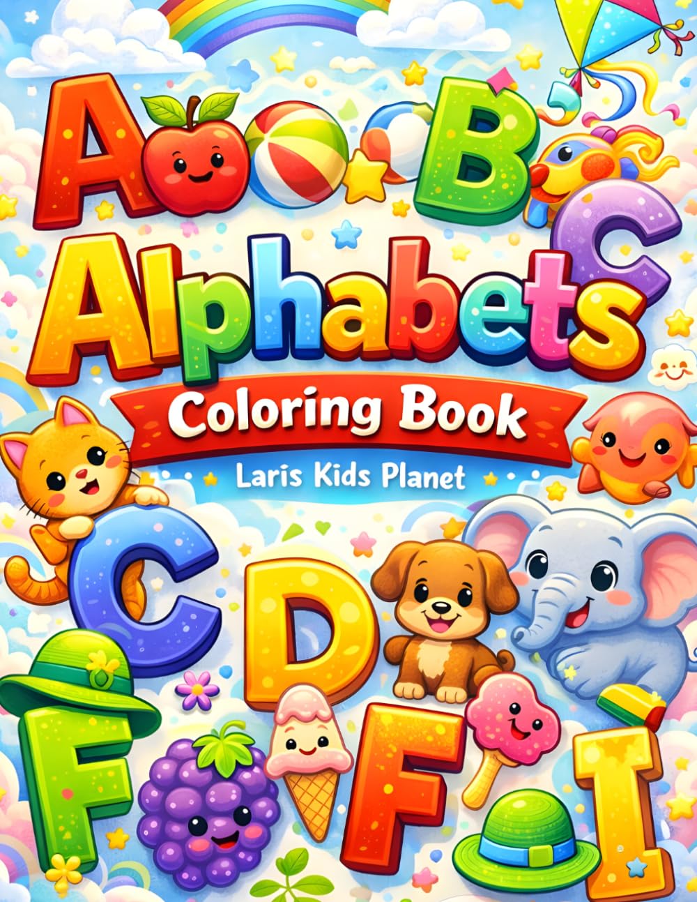 Alphabet Coloring Book for Kids Ages 3–8: Fun A–Z Illustrations with Easy Coloring Pages and Color Reference for Boys and Girls
