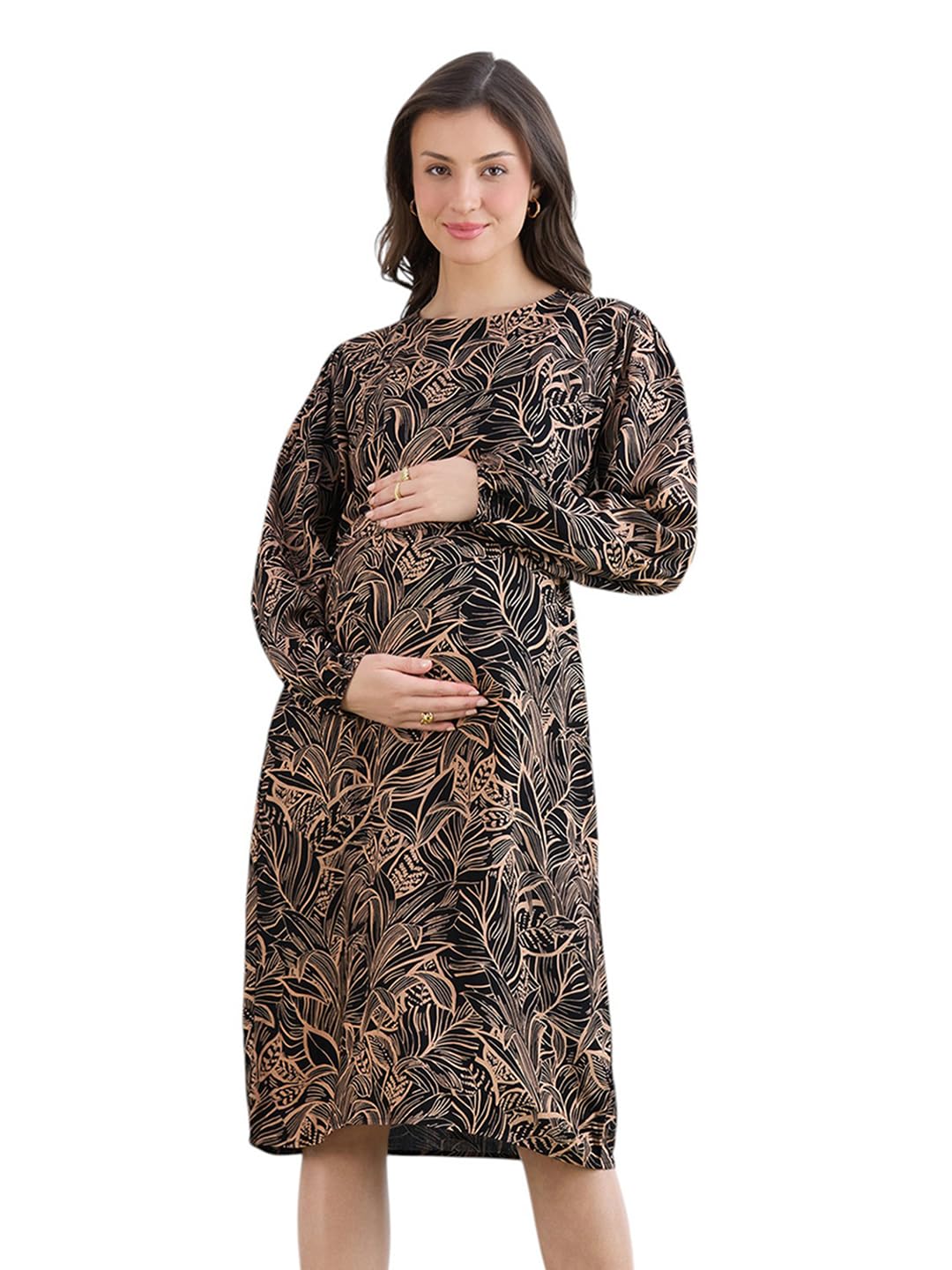 momtobe Women's Rayon Maternity Dresses | Pregnancy Feeding Nursing Dress with 14 inch Zip on Both Sides-picture-37