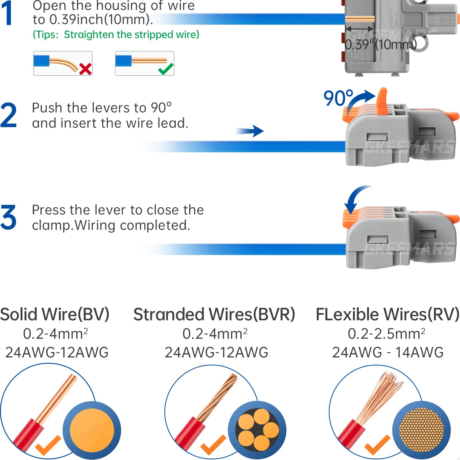 10Pcs Mini Electrical Wire Connectors, DIY Splicing into 4/6/8/9/10 Way Quick Connector Terminal Blocks (1 in 5 Out, Nylon)