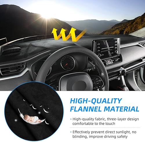 Miniatura 3 de CZCGYDY Cubierta de tablero para Toyota RAV4, accesorios 2019-2023, antideslizante, protector de protección solar, sin reflejos, color negro