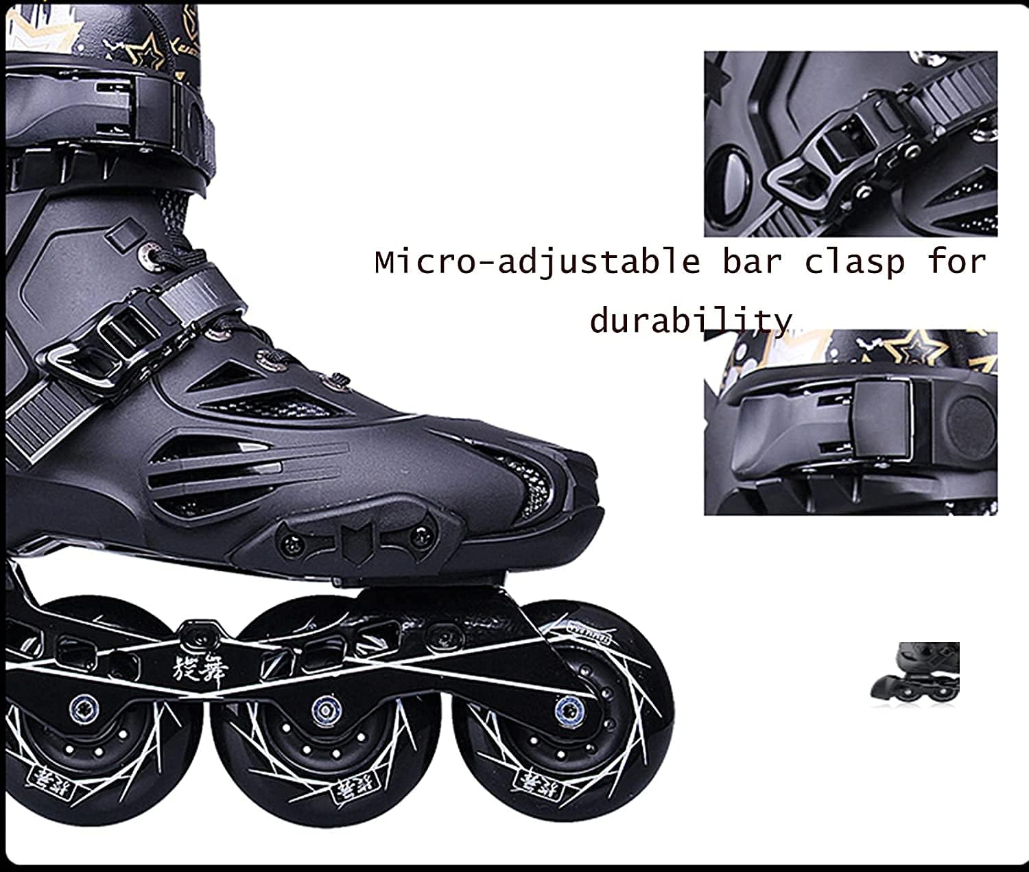 Inline Skates, Roller Skate Poles Ankle Protection Replacement Roller, Inline Skates Adults Unisex Fitness Skates Roller Skates,5/37 White