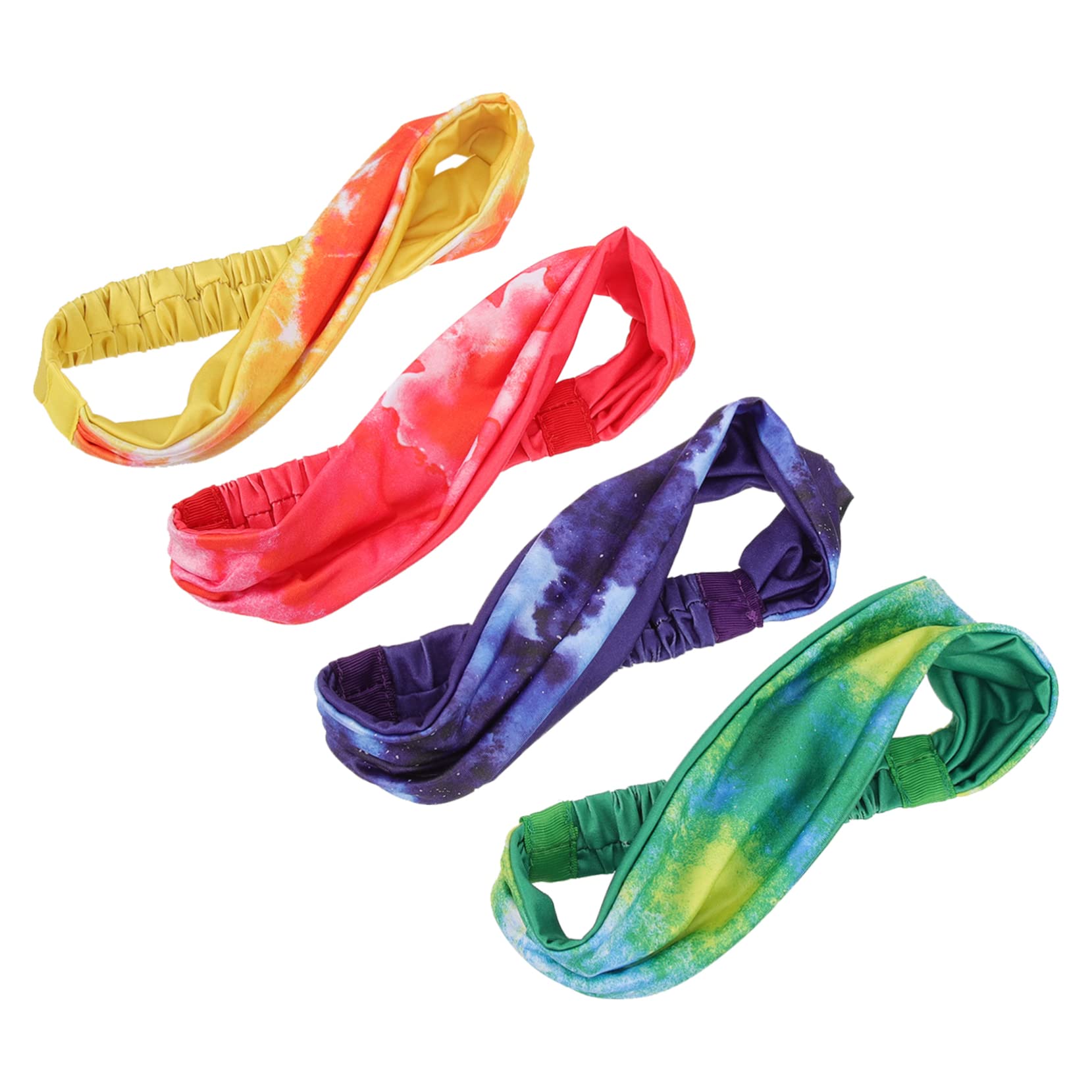 GALPADA Fascia sportiva Tie Dye elastici scrunchies fasce per il sudore da donna fasce antisudore Yoga fascia per professionale forniture di per poliestere
