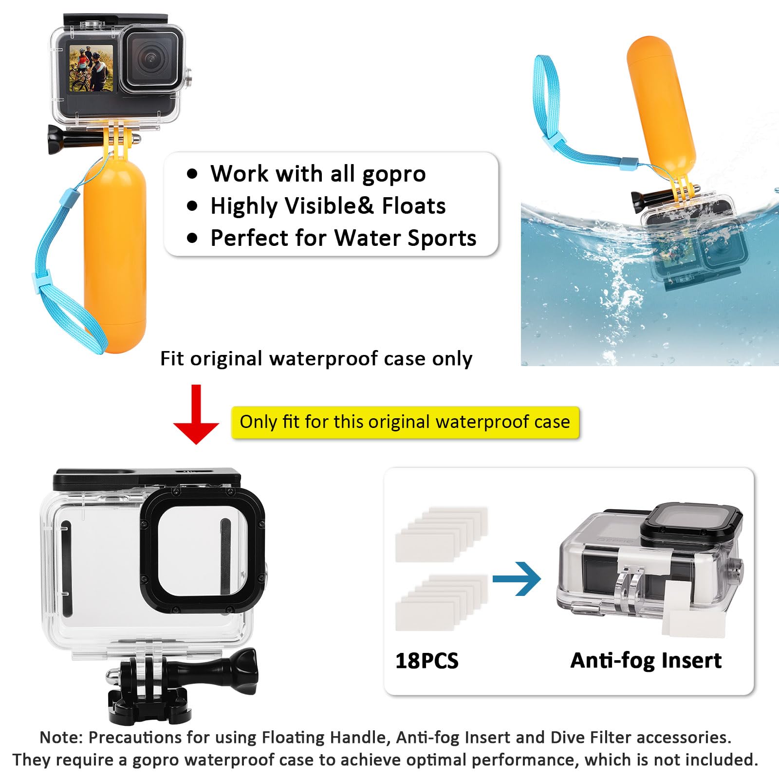 Zestaw akcesoriów do kamer sportowych ChromLives, 57-w-1 zestaw uchwytów do kamery sportowej kompatybilny z Gopro Hero 13 12 11 10 9 8 7 6 5/Session 5/Hero 4/3+/3/2/1, DJI Osmo, Akaso, Insta360, Nagry