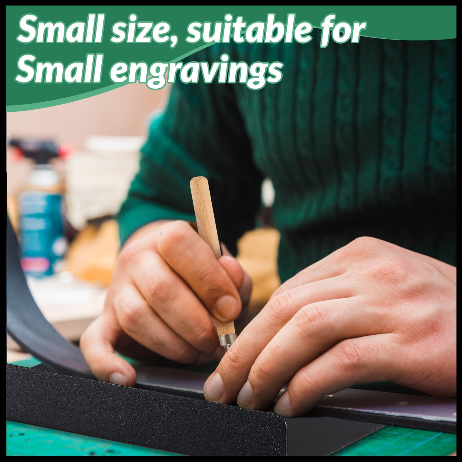 Suzile Block Printing Kit Include 1 Pcs Bench Hook and Inking Plate 2 Pcs Linoleum Block 1 Set Linoleum Cutter with 6 Type Blades 1 Brayer Roller for Carving Printmaking Stamp Tools - Image 6